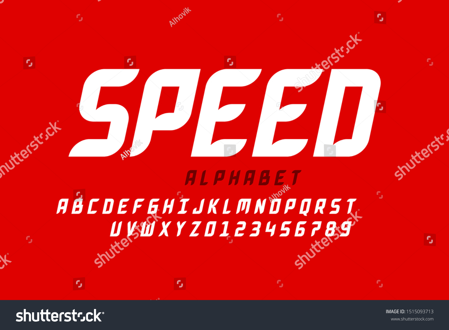 SVG of Speed style sport font, alphabet letters and numbers, vector illustration svg