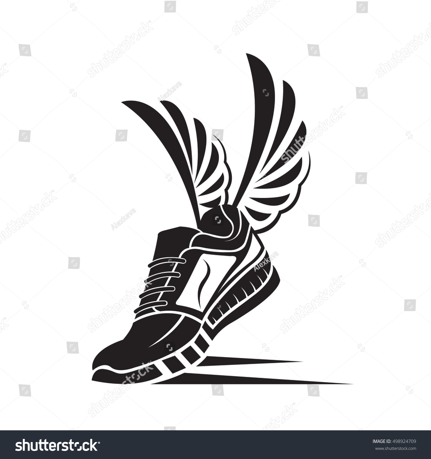 Speeding Running Sport Shoe Icon Stock Vector Illustration 498924709 ...