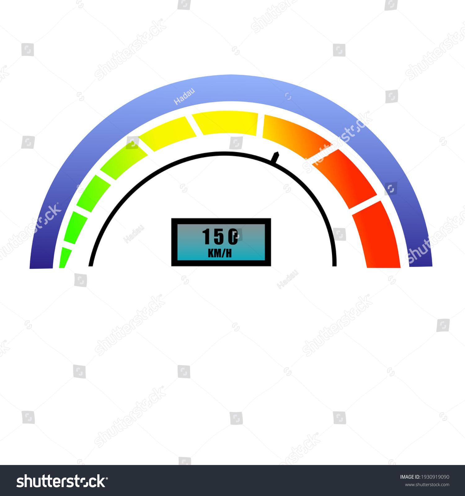 Speedometer Digital White Background Vector Illustration Stock Vector