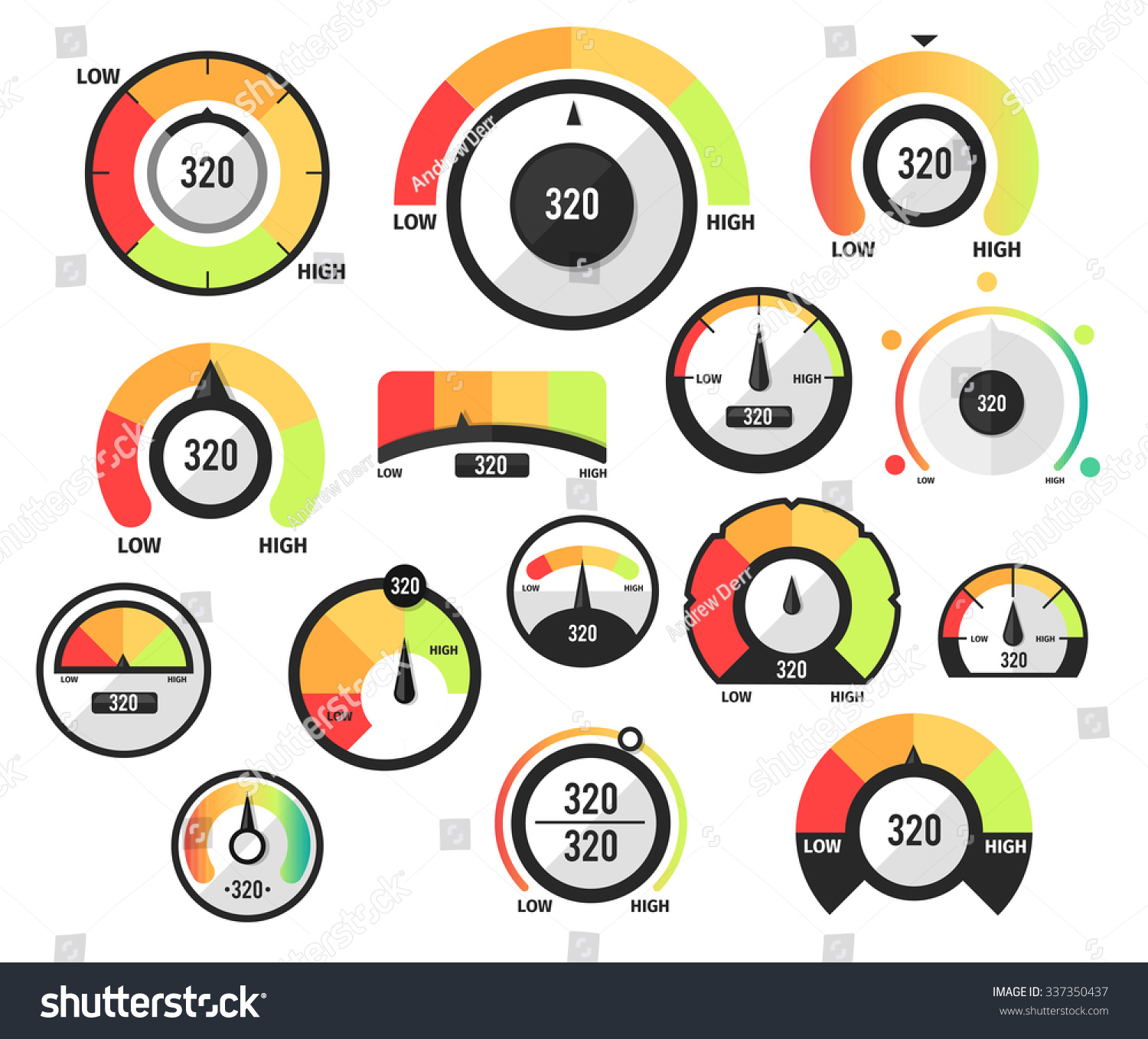 SVG of Speedometer icons or Circular gauges icons set svg
