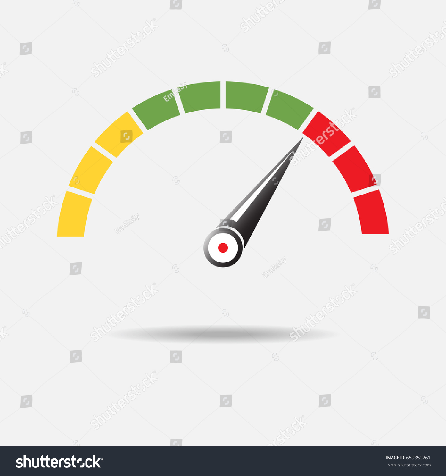 Speedometer Tachometer Arrow Infographic Gauge Element Stock Vector ...