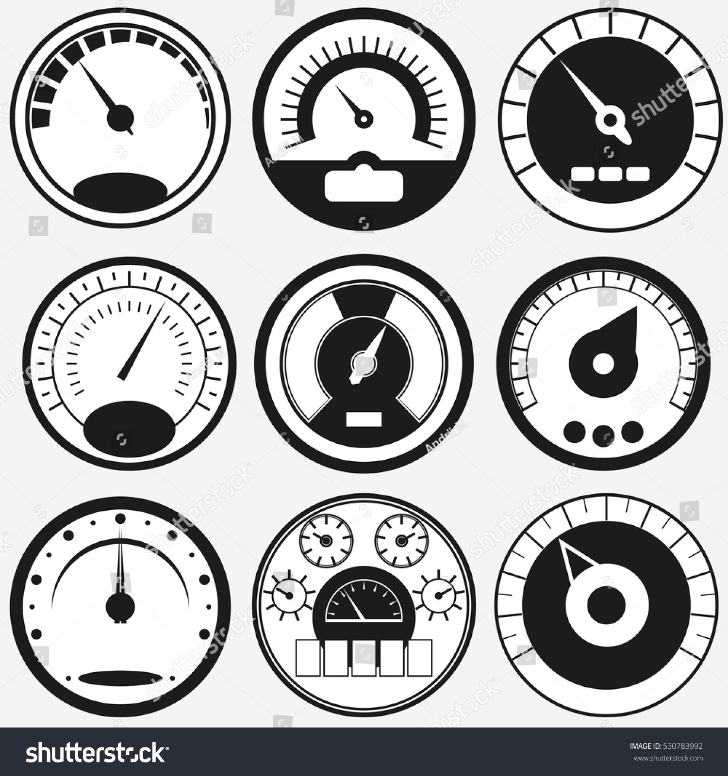 Speedometer Panel Set Speed Control Measure Stock Vector (Royalty Free ...