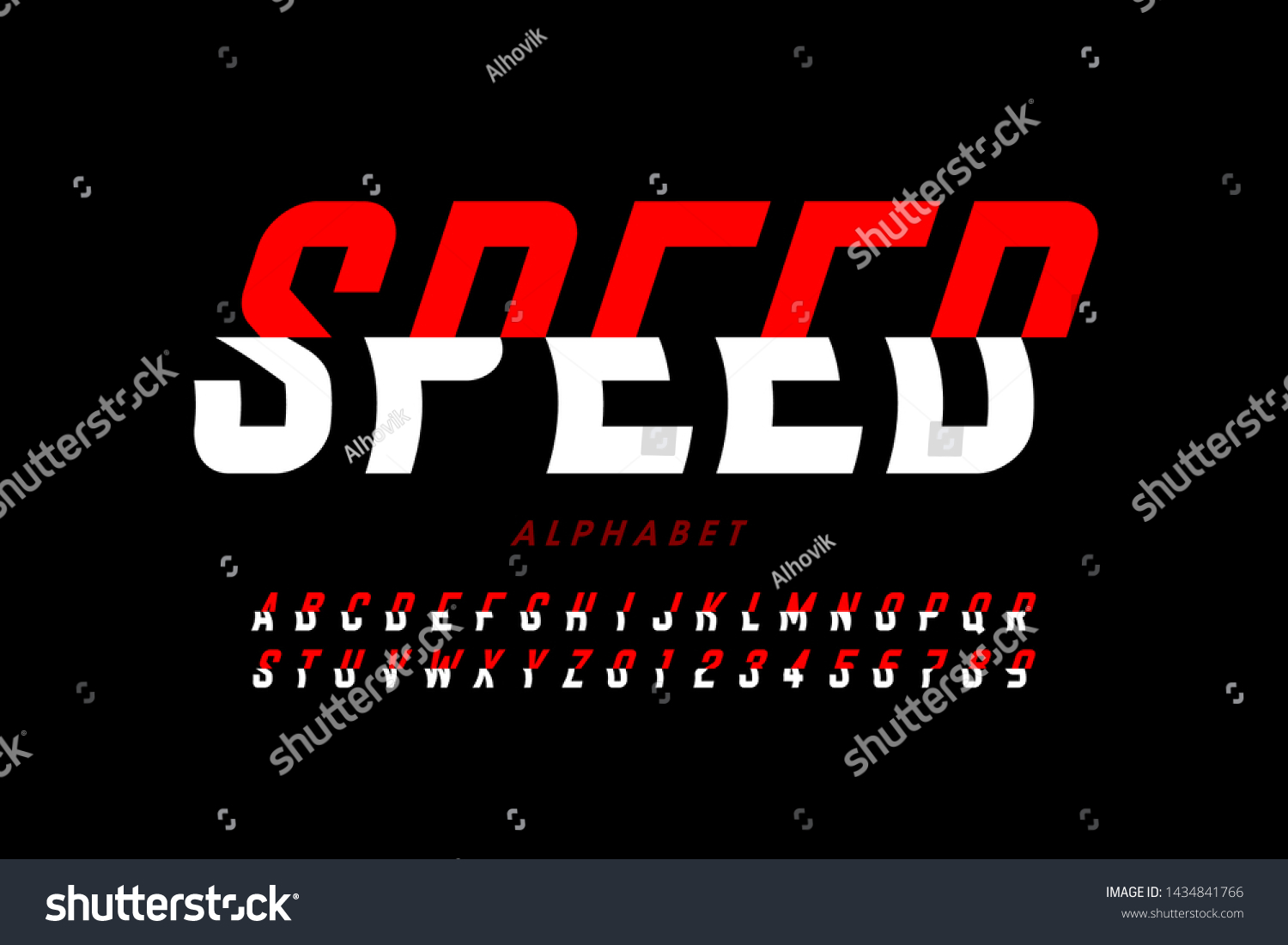 SVG of Speedy style font design, alphabet letters and numbers vector illustration svg