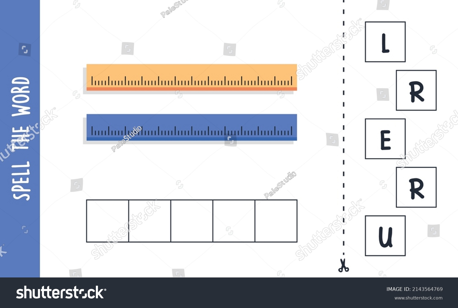 Spell Word Ruler Spelling Concept Kids Stock Vector (Royalty Free) 2143564769