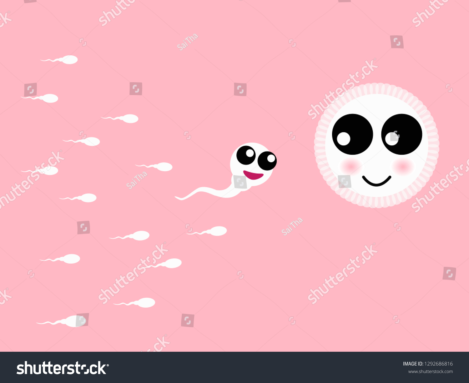 Sperm Egg Cartoon Character Vector Illustration Stock Vector Royalty Free 1292686816 9533