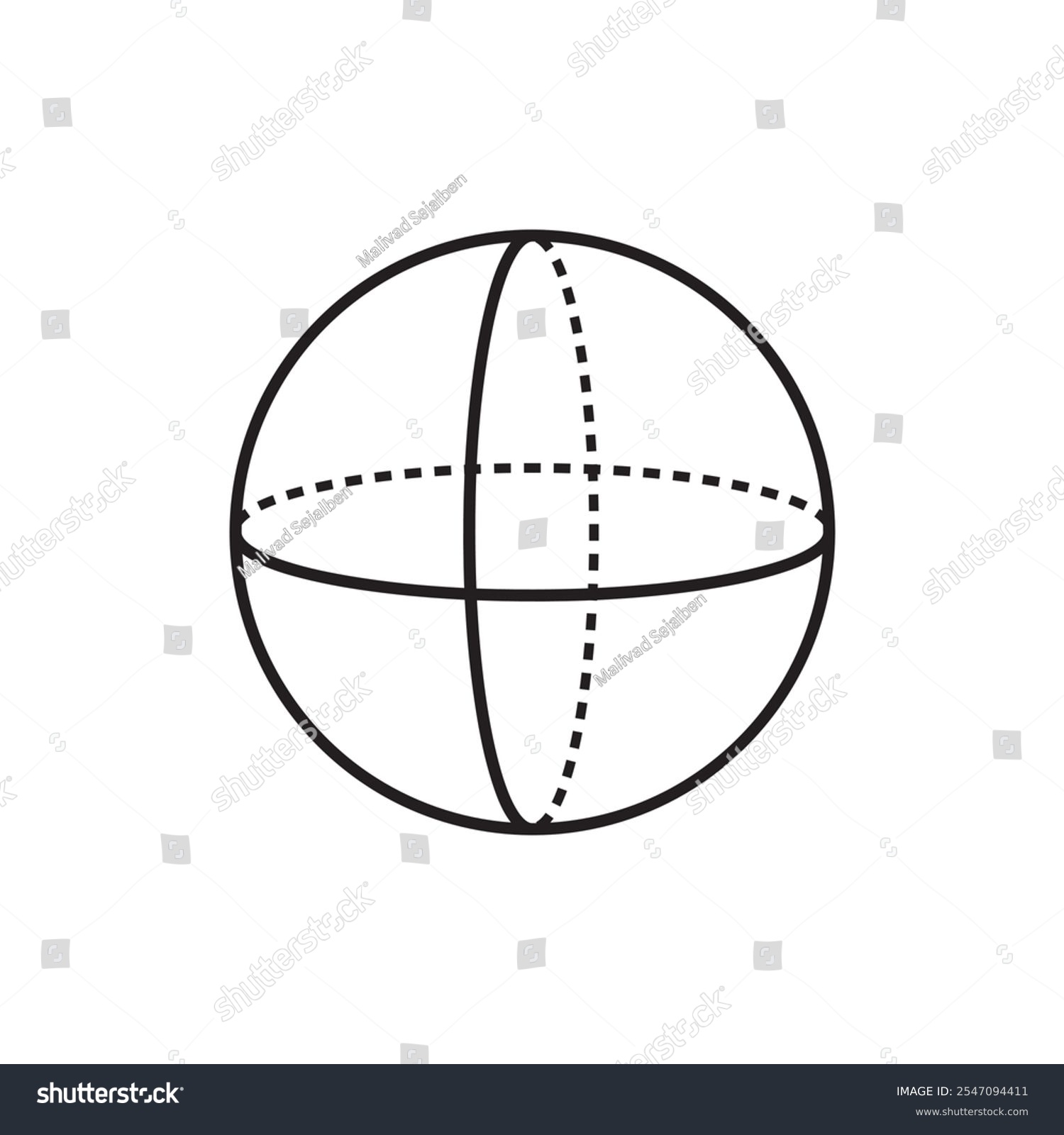 recommend clip art: Sphere geometrical figure outline icon. Sphere geometric shape trendy style illustration for web and app..eps