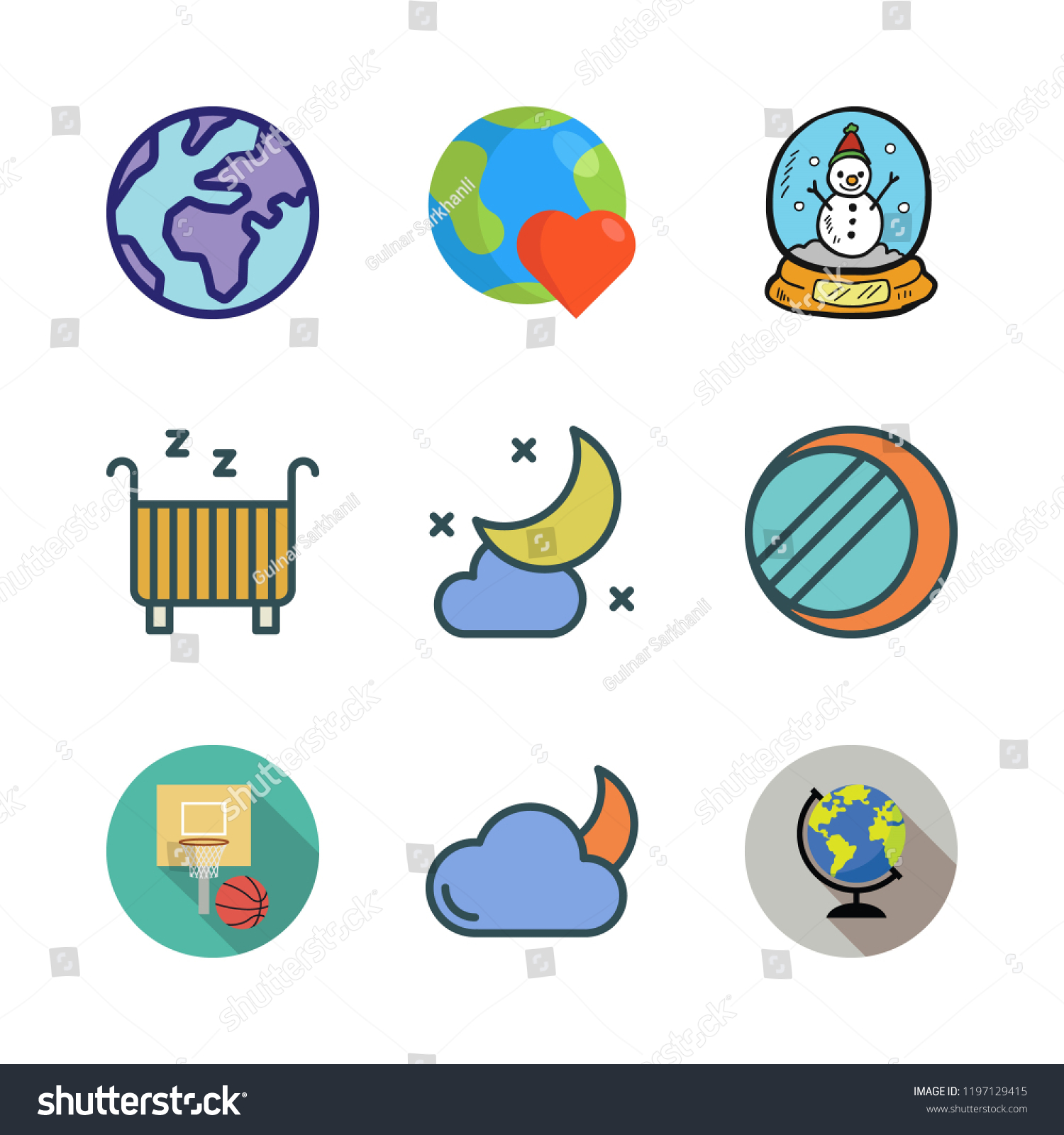 Sphere Icon Set Vector Set About Stock Vector (Royalty Free) 1197129415 