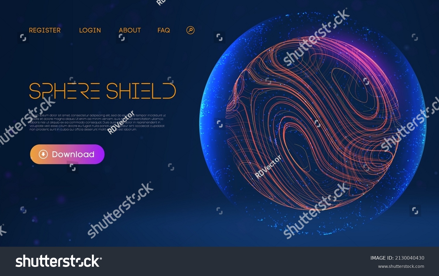 Sphere Shield Protect Abstract Style Virus Stock Vector (Royalty Free ...