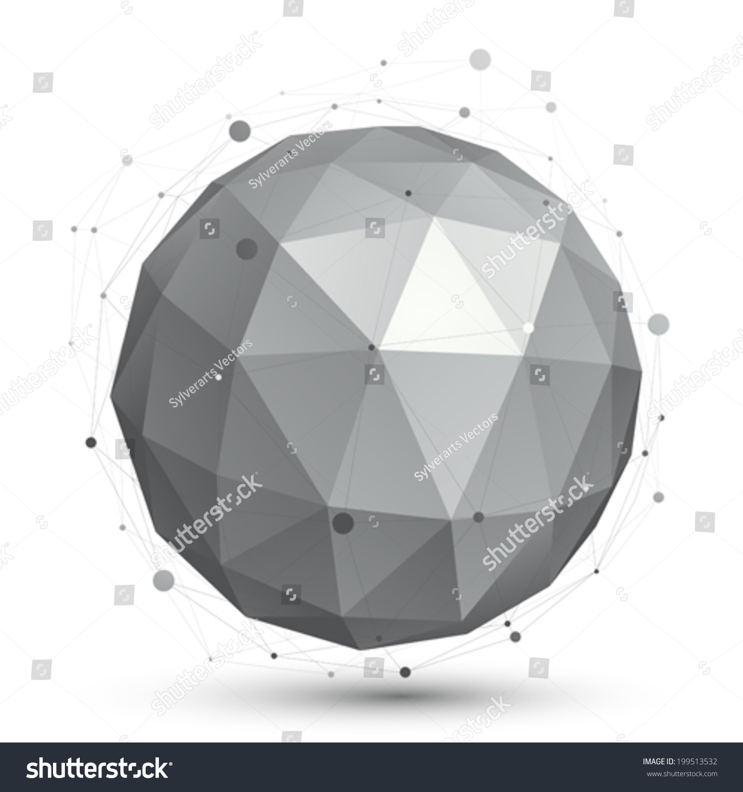 Spherical Vector Monochrome Digital Eps8 Object Stock Vector (royalty 