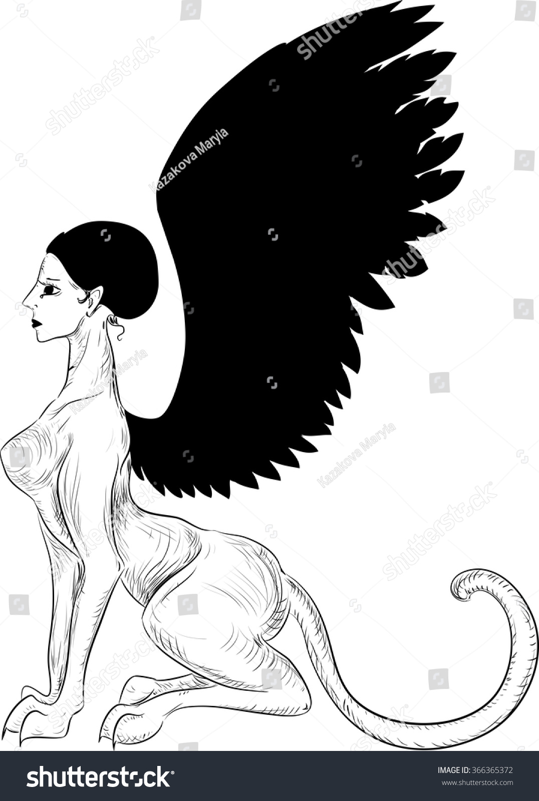 Sphinx Stock Vector Illustration 366365372 : Shutterstock