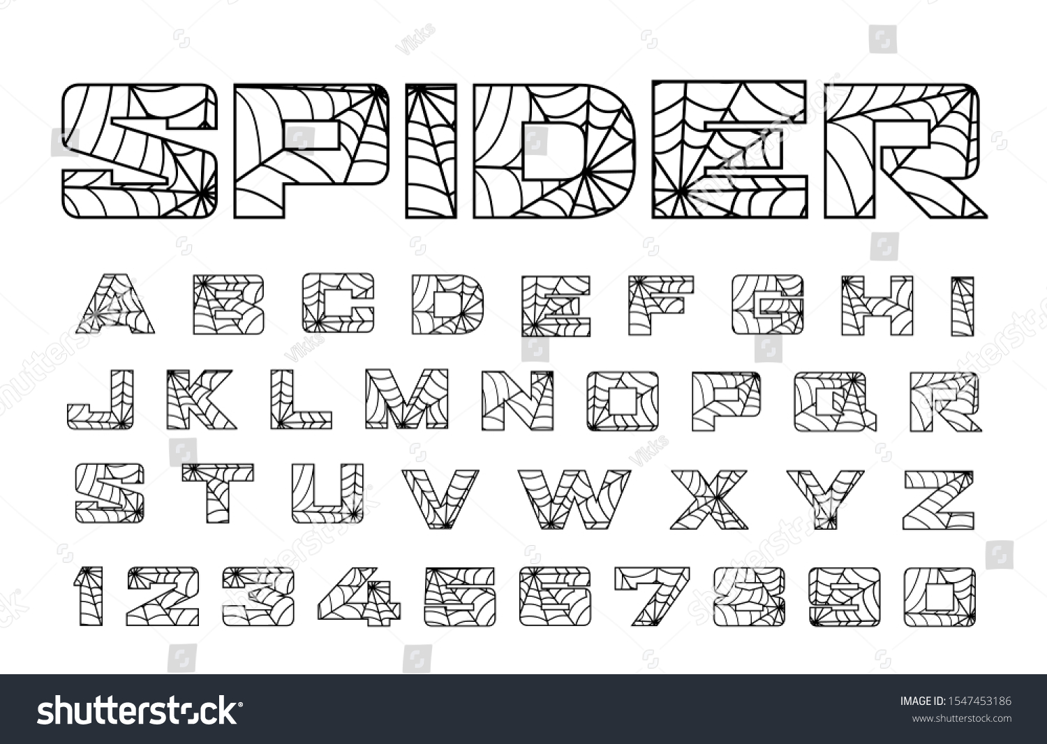 Spider Font Spiderman Alphabet Black Letters Stock Vector (Royalty Free ...