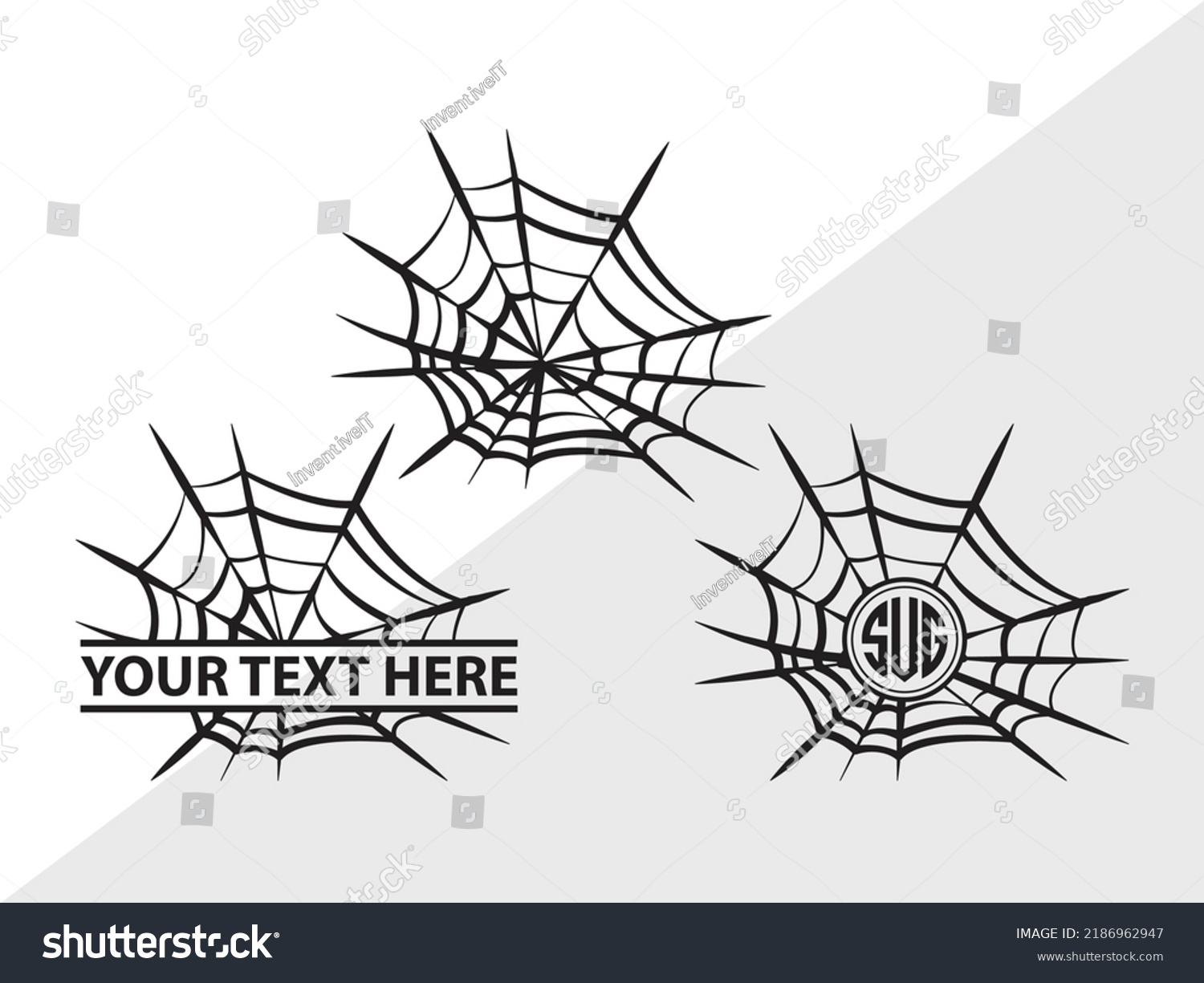 SVG of Spider Web Monogram SVG Printable Vector Illustration svg