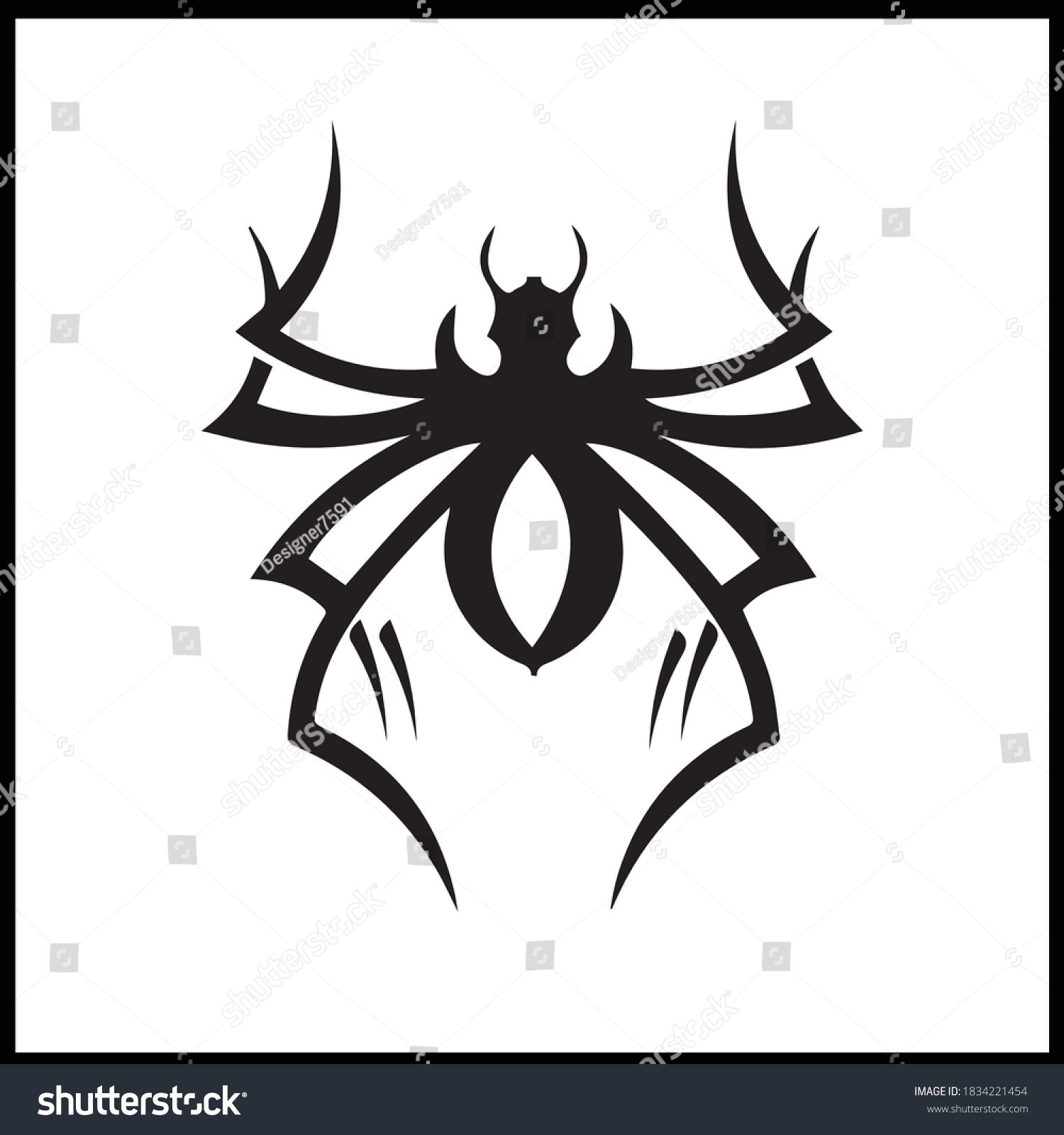 Spiders Tatto On White Background Stock Vector (royalty Free 