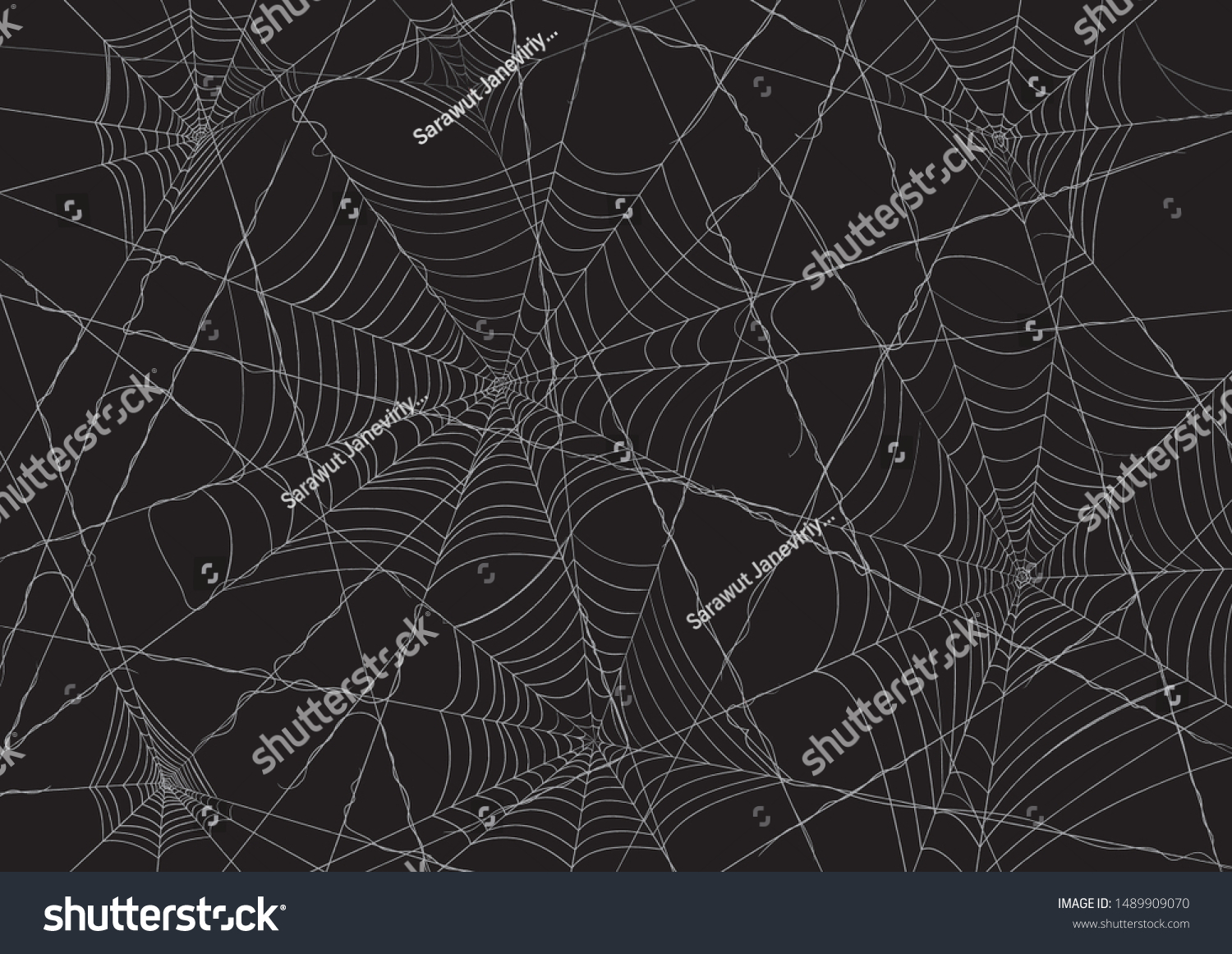 Spiderweb Isolated Black Background Halloween Theme Stock Vector 