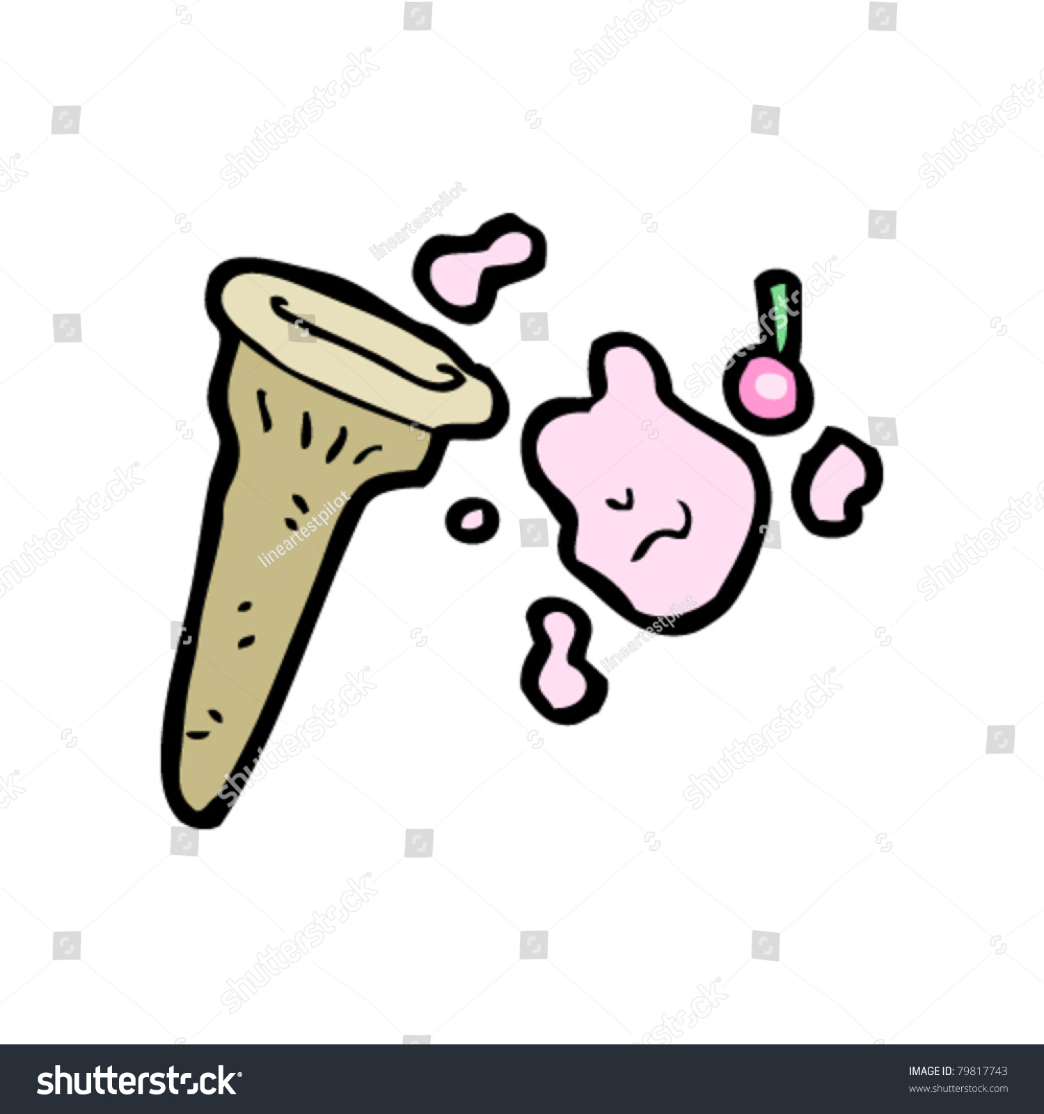 Spilled Ice Cream Cartoon Stock Vector (Royalty Free) 79817743