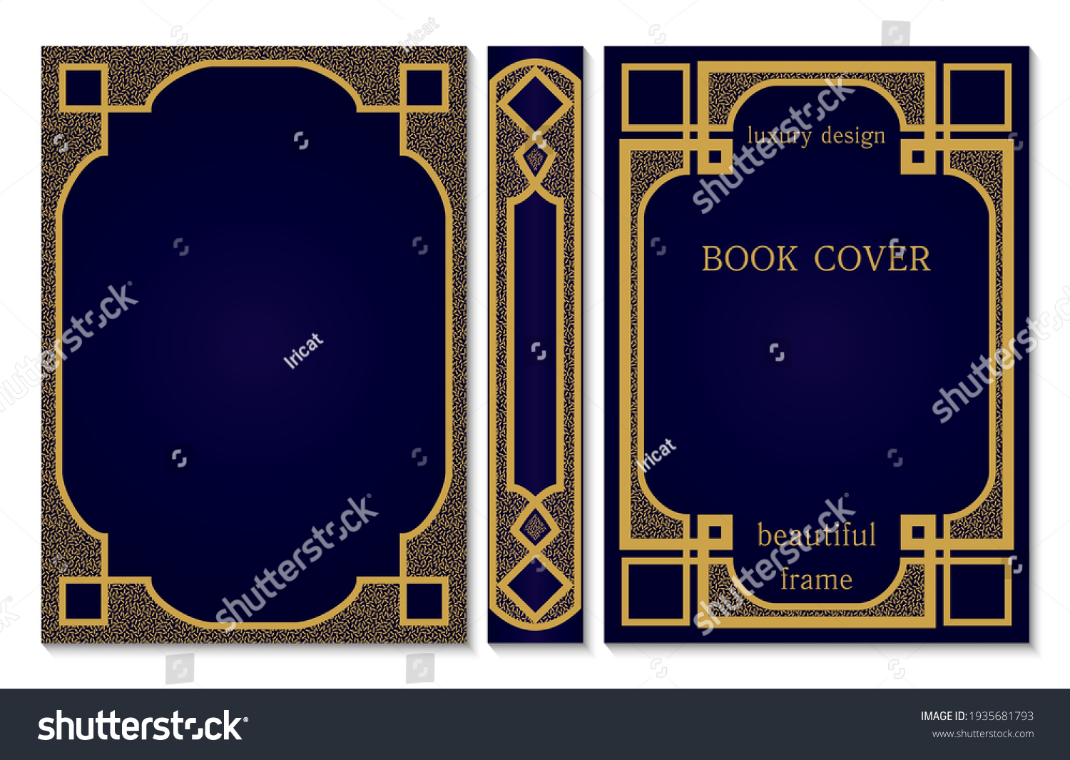 Spine Book Cover Design Template Decorative Stock Vector (Royalty Free ...