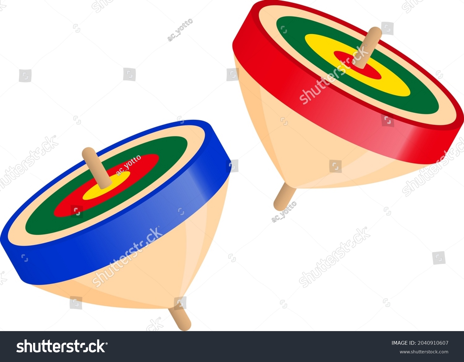 Spinning Tops Isolated Vector Illustration Stock Vector (Royalty Free ...