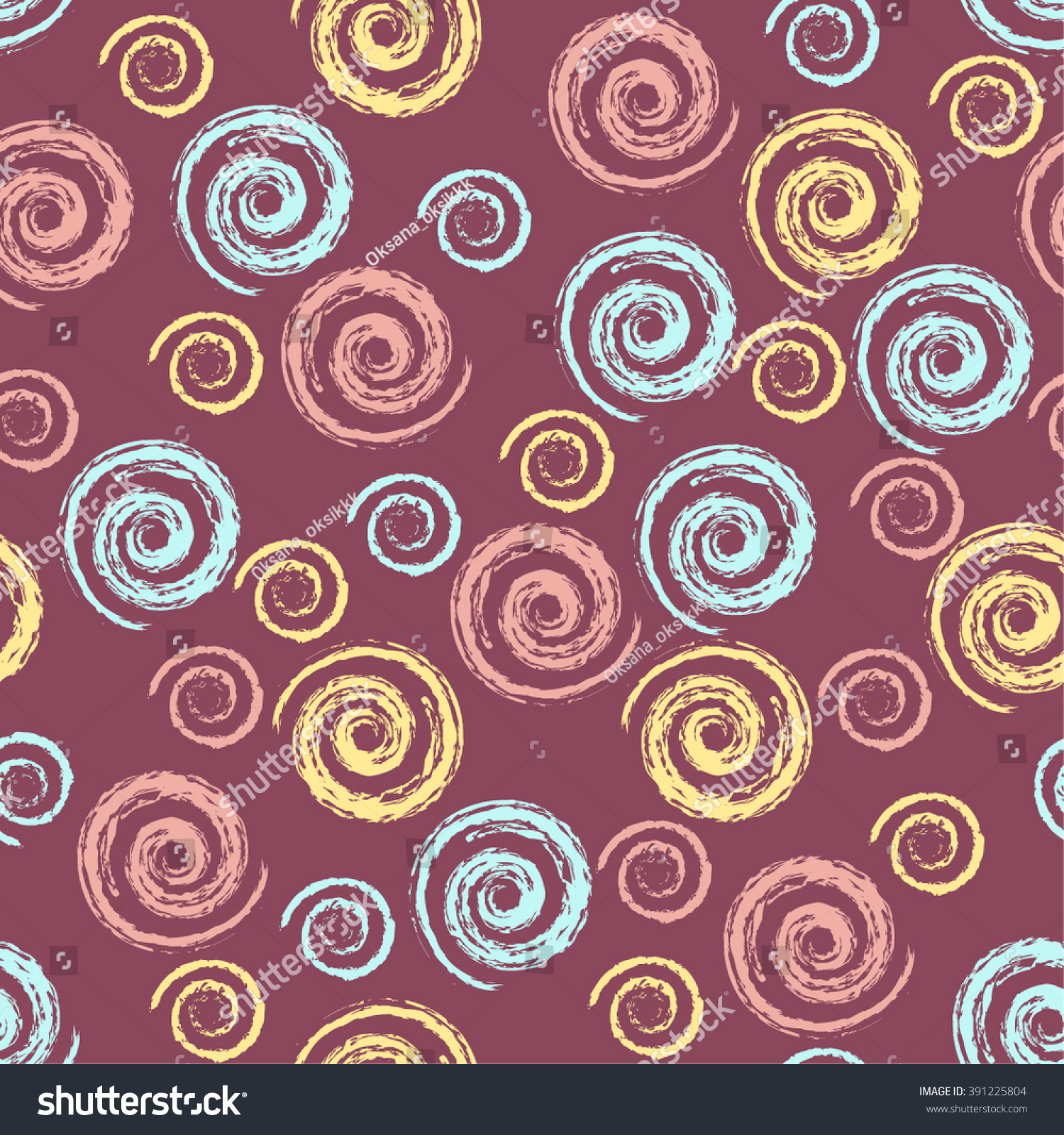 Spiral Abstract Seamless Pattern Scribble Hand Stock Vector (Royalty ...