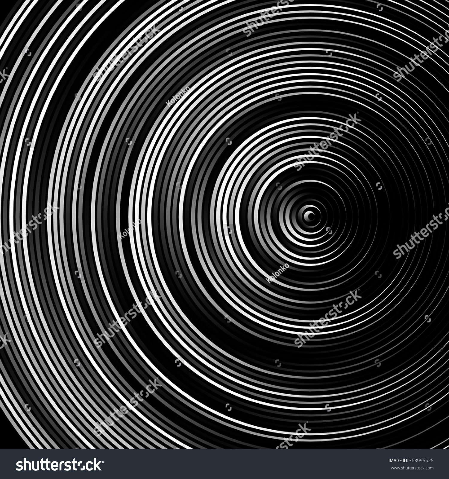 Spiral, Concentric Lines, Circular, Rotating Background. Black And ...