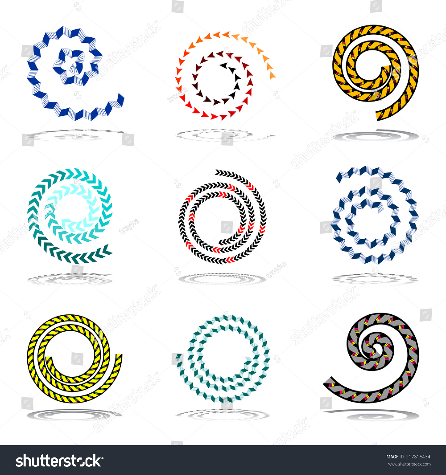 Spiral Design Elements Set Vector Art Stock Vector (Royalty Free ...