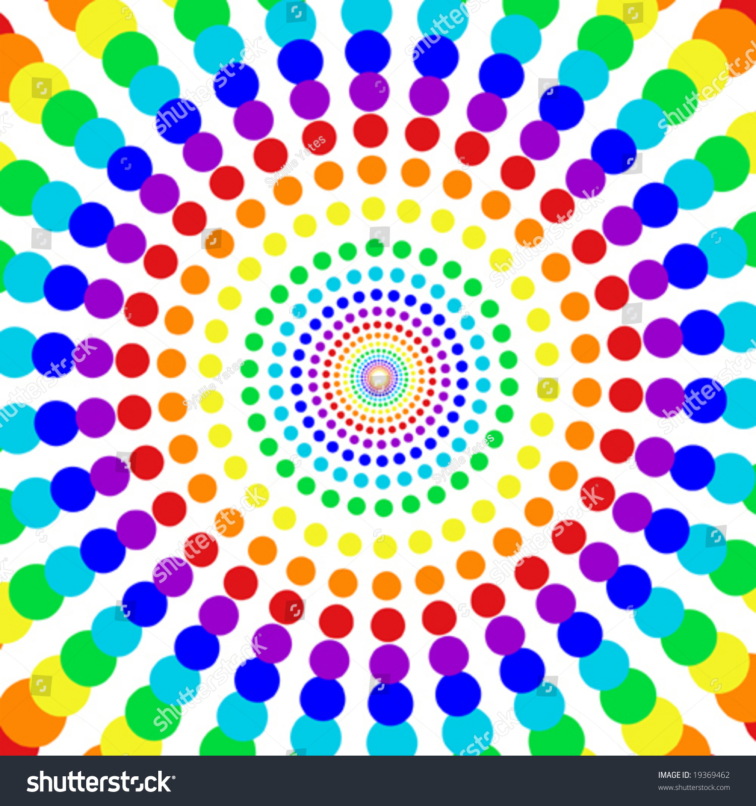 Spiral Rainbow Dots Pattern Stock Vector 19369462 - Shutterstock