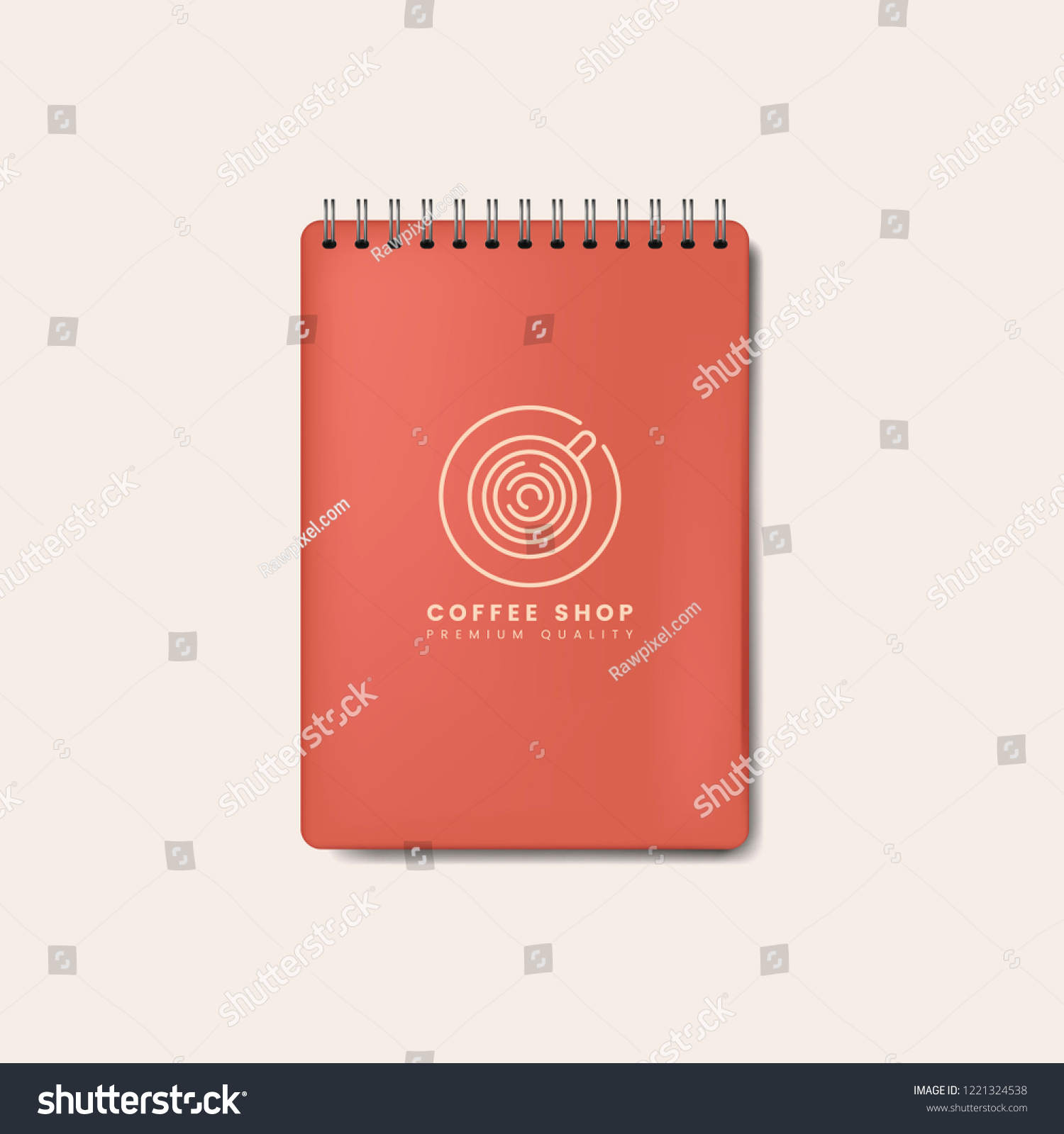 Spiral Red Notebook Mockup Isolated Vector Stock Vector (Royalty Free ...