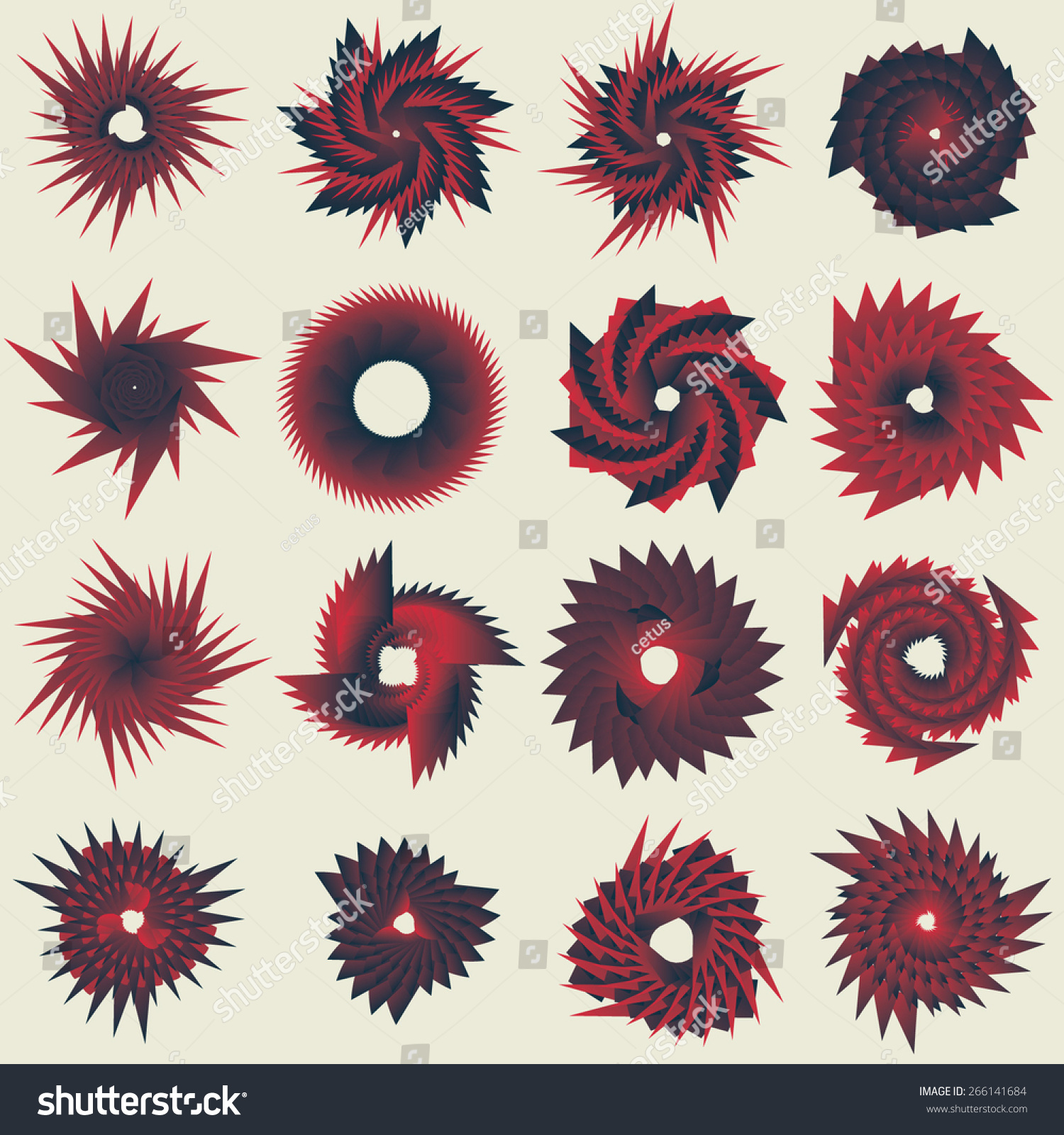 spiral vector set illustration objects clipart stock vector royalty