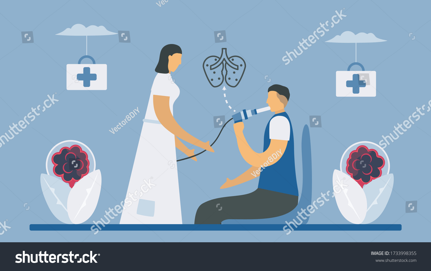 Spirometry Test Used Measure Lung Function Stock Vector (Royalty Free