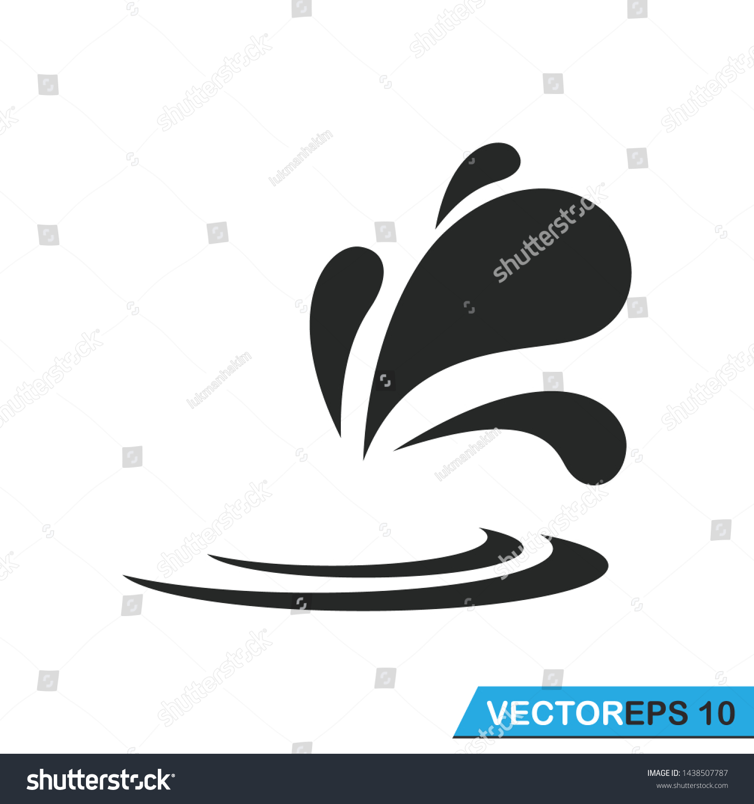 Splash Water Icon Vector Design Illustration Stock Vector (royalty Free 