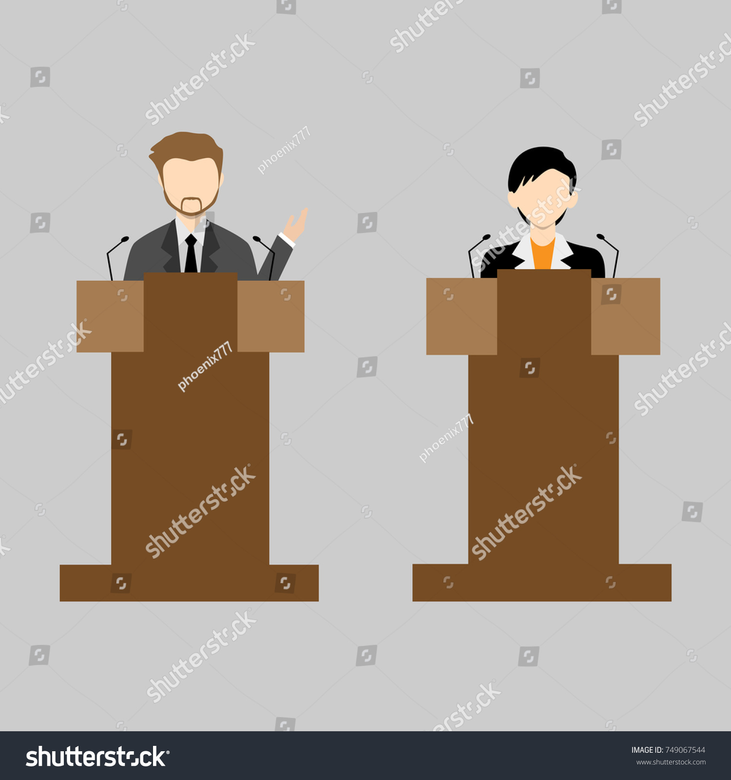 Spokesperson Giving Speech Stock Vector (Royalty Free) 749067544