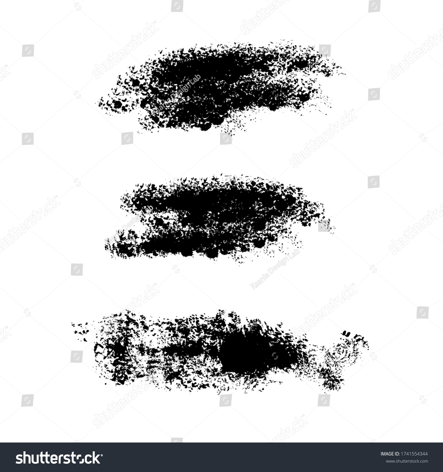 Sponge Textures Paint Stamps Vector Elements Stock Vector (Royalty Free