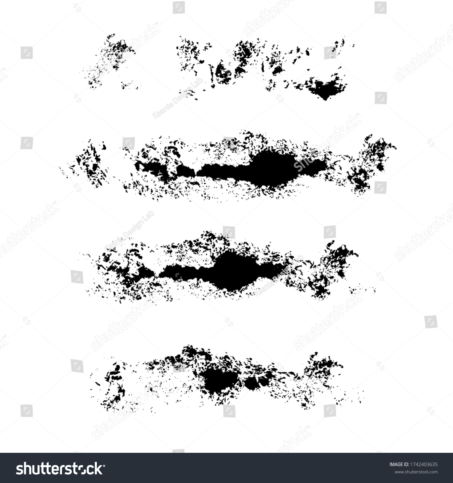 Sponge Textures Paint Stamps Vector Elements Stock Vector (Royalty Free