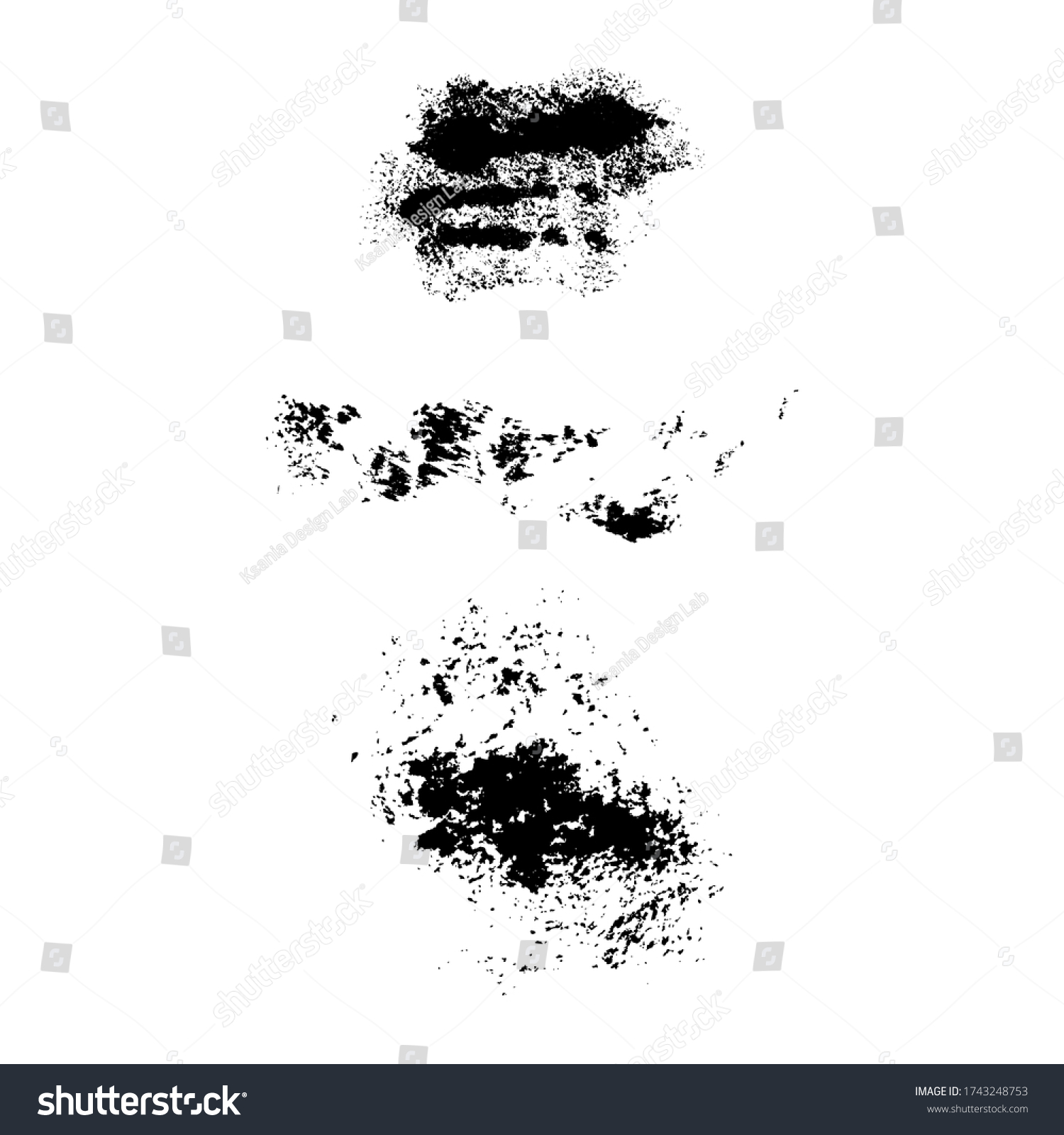 Sponge Textures Paint Stamps Vector Elements Stock Vector (Royalty Free