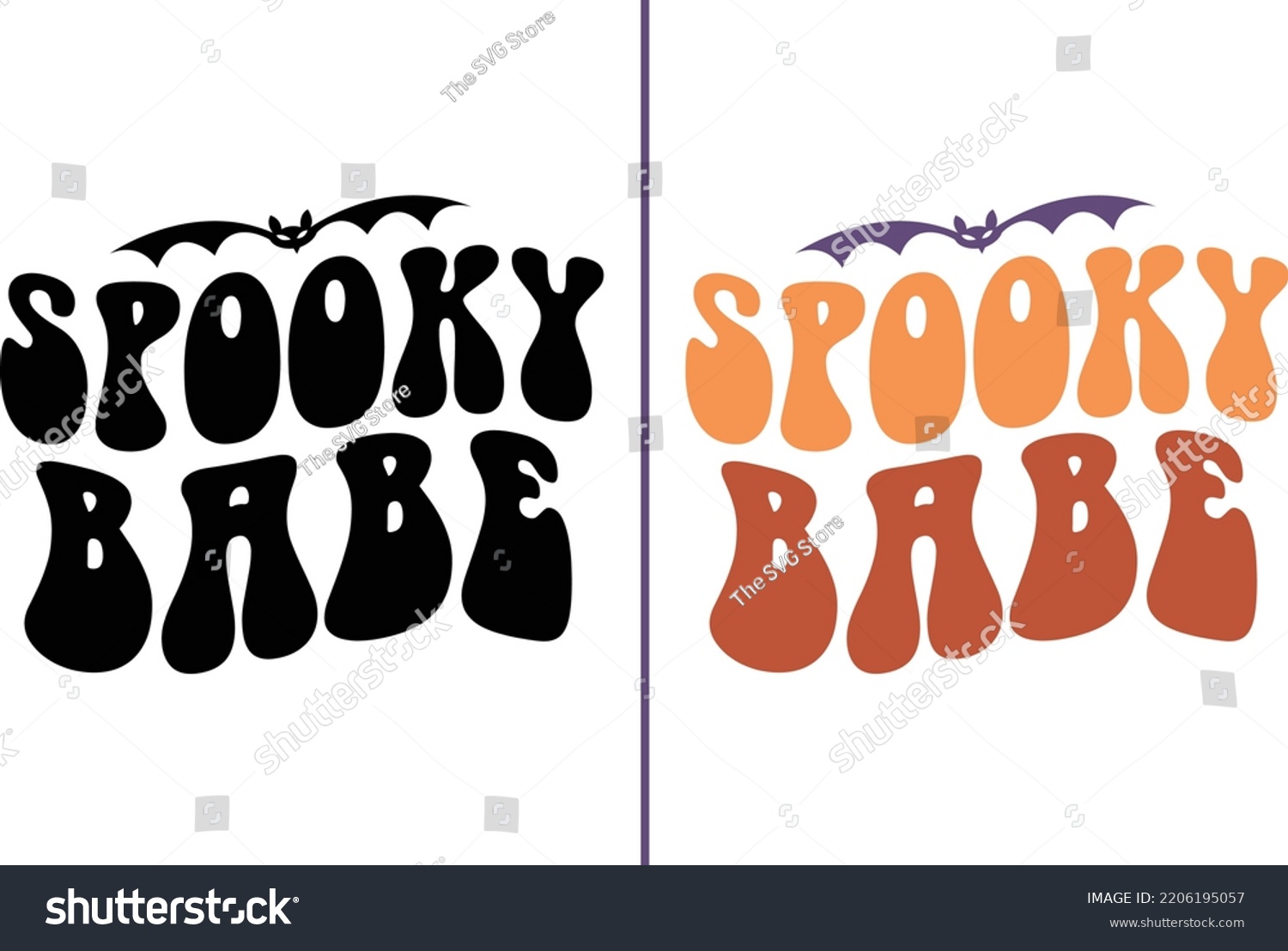 SVG of Spooky babe Halloween Retro Vintage Quotes cut file svg
