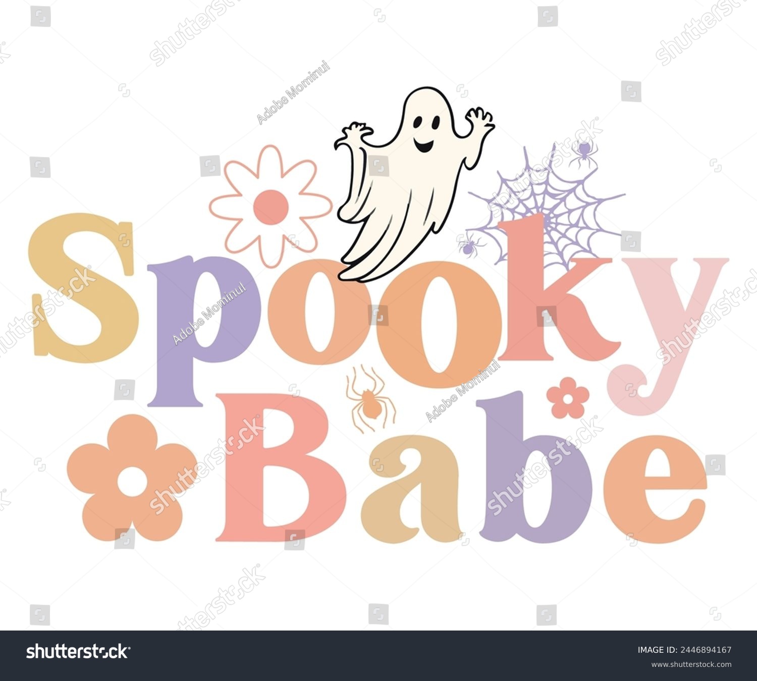 SVG of Spooky Babe Retro,Halloween Svg,Typography,Halloween Quotes,Witches Svg,Halloween Party,Halloween Costume,Halloween Gift,Funny Halloween,Spooky Svg,Funny T shirt,Ghost Svg,Cut file svg