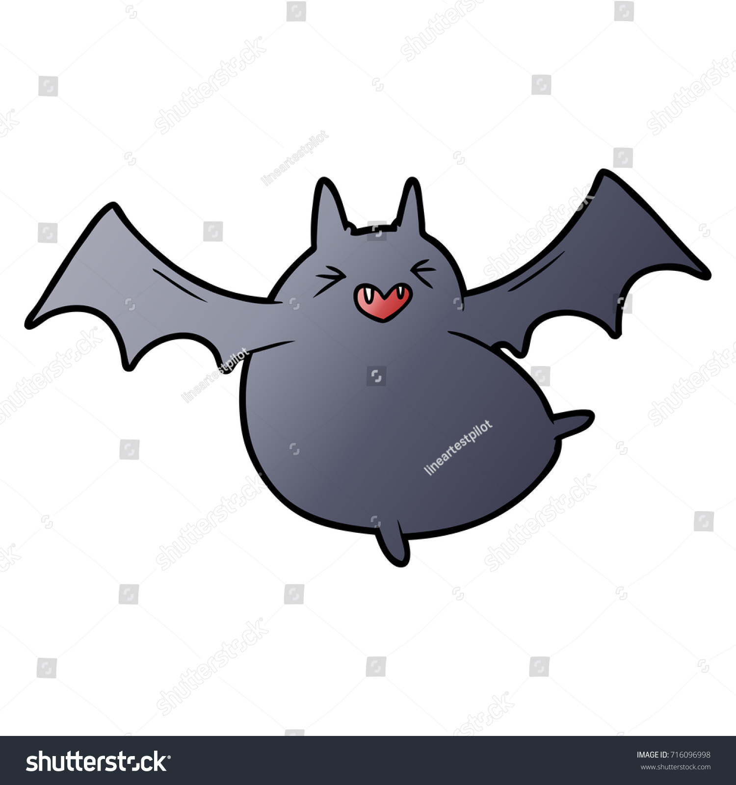 Spooky Cartoon Bat Stock Vector (Royalty Free) 716096998