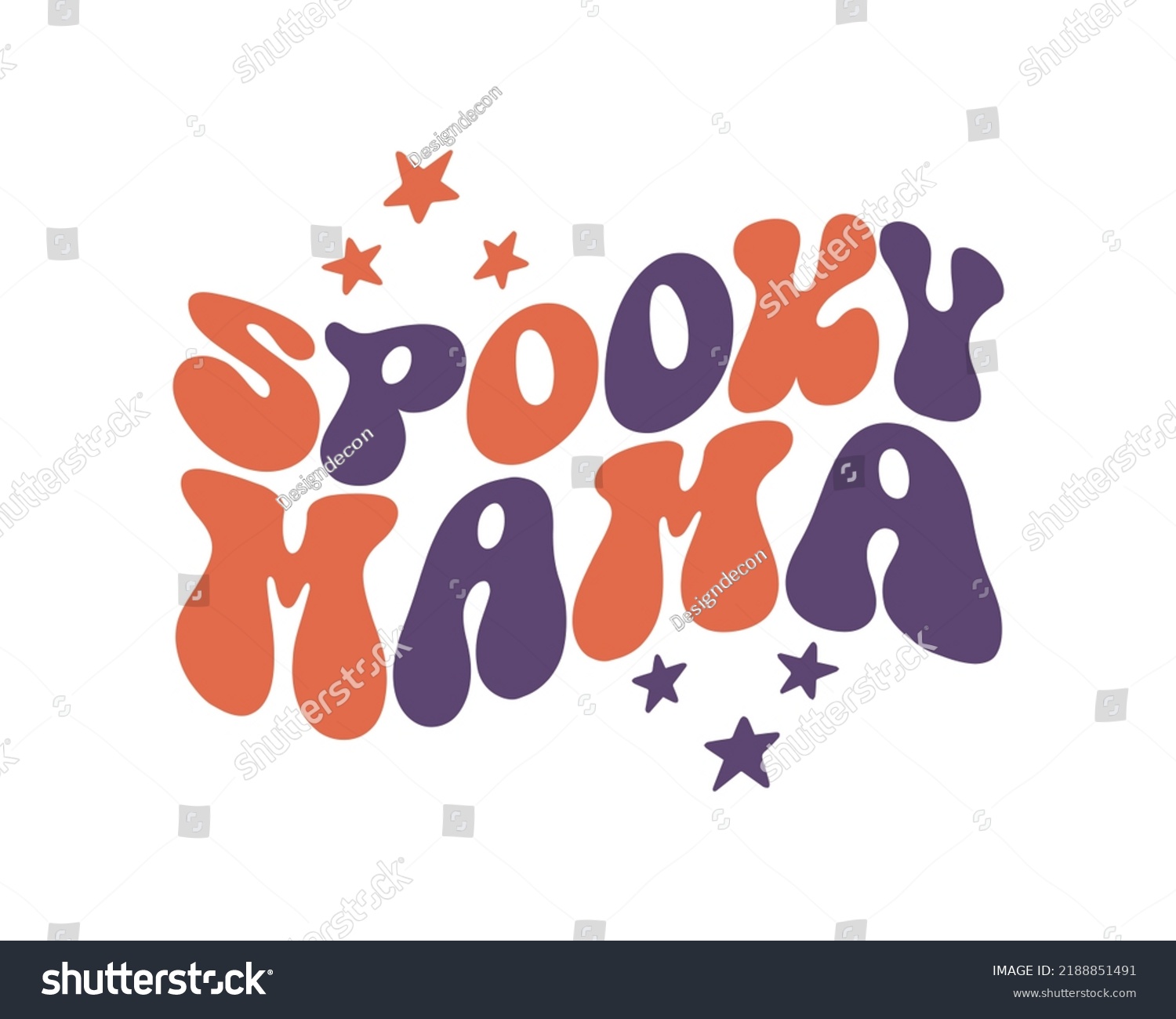 SVG of Spooky mama Halloween quote retro wavy 3D typography sublimation SVG on white background svg