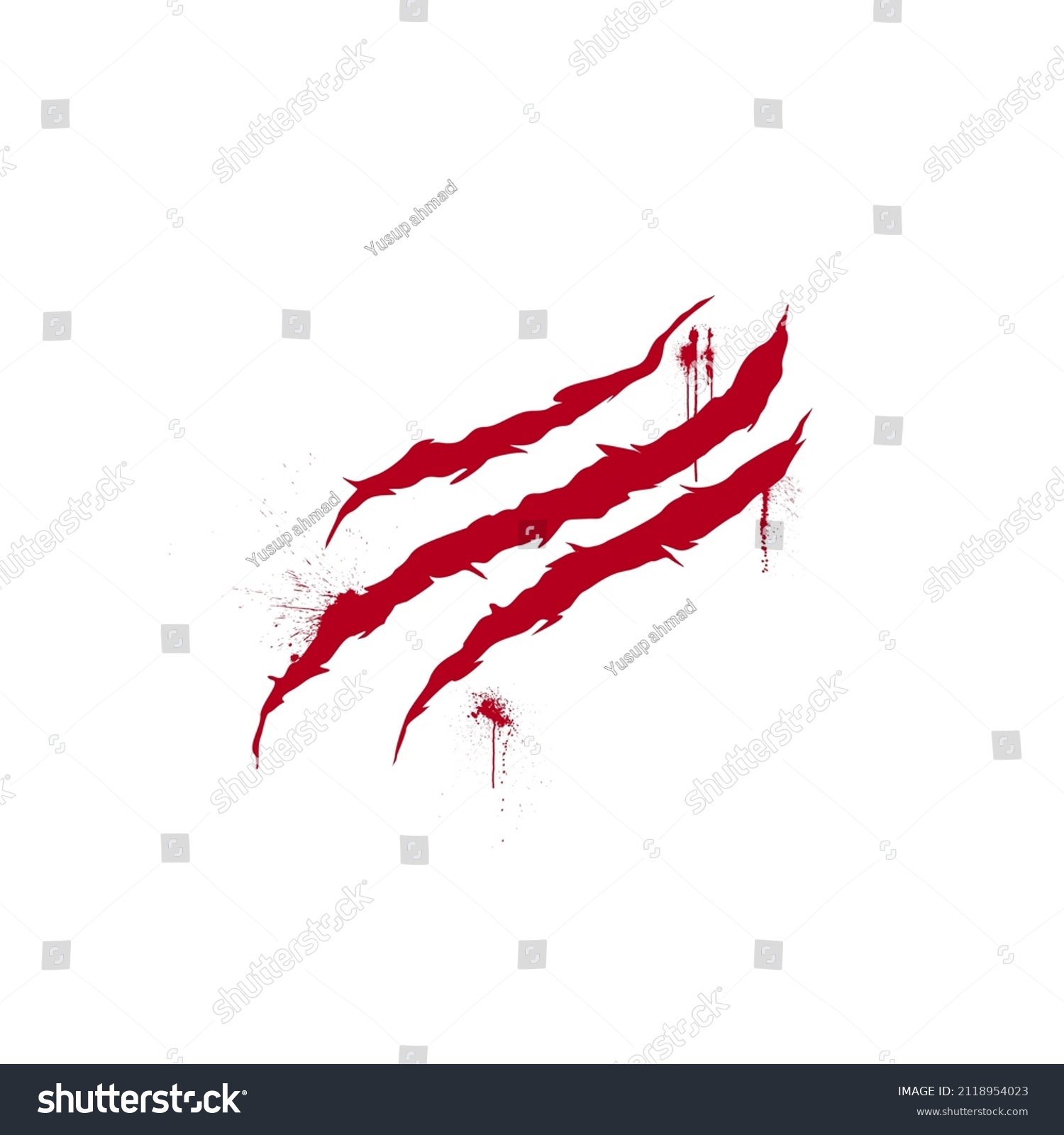Spooky Red Scratch Logo Vector Stock Vector (Royalty Free) 2118954023
