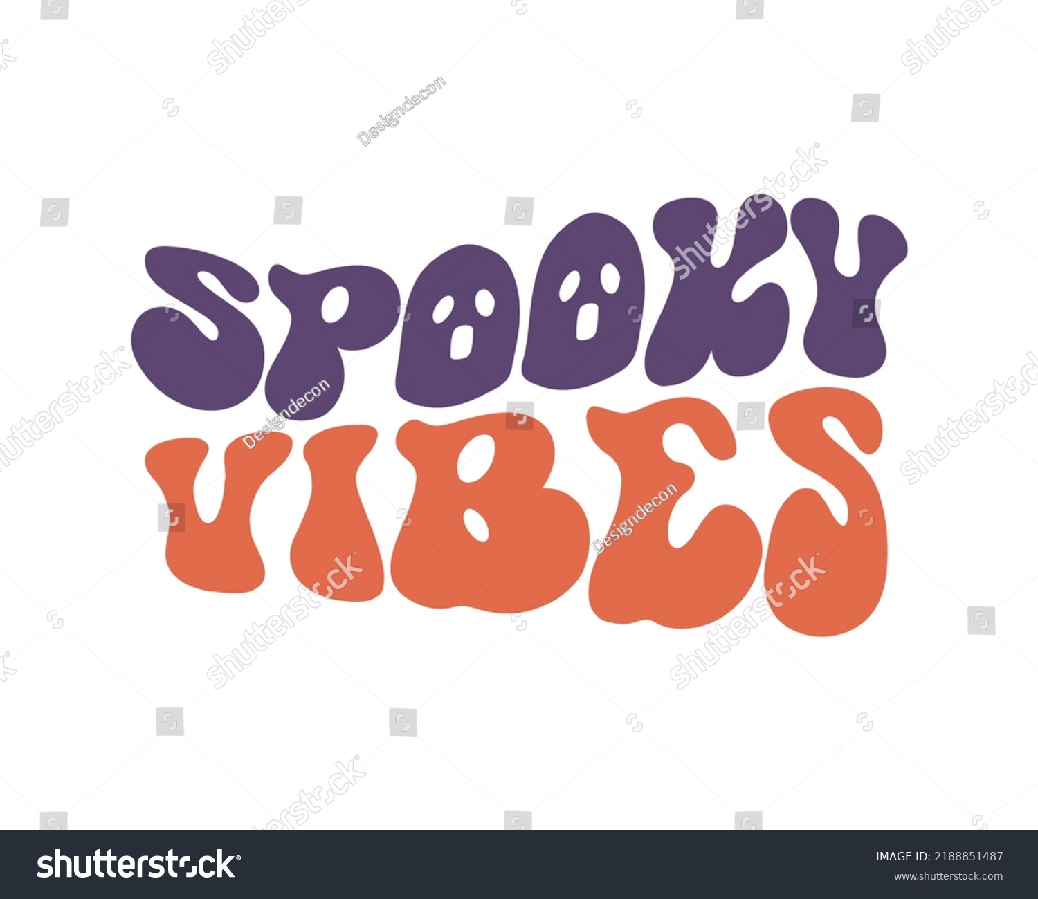 SVG of Spooky vibes Halloween quote retro wavy 3D typography sublimation SVG on white background svg