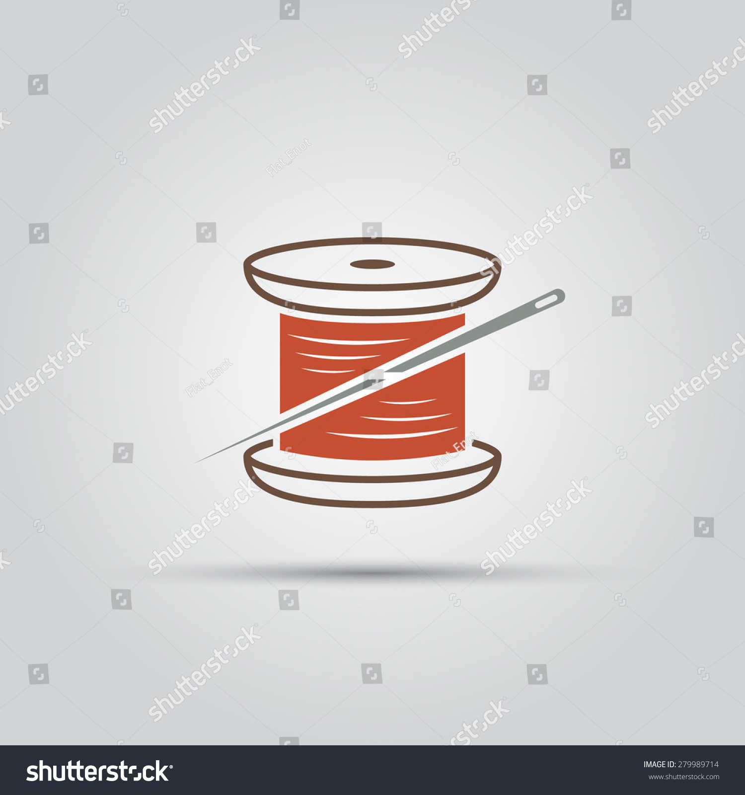 Spool Thread Needle Isolated Vector Colored Stock Vector Royalty Free Shutterstock