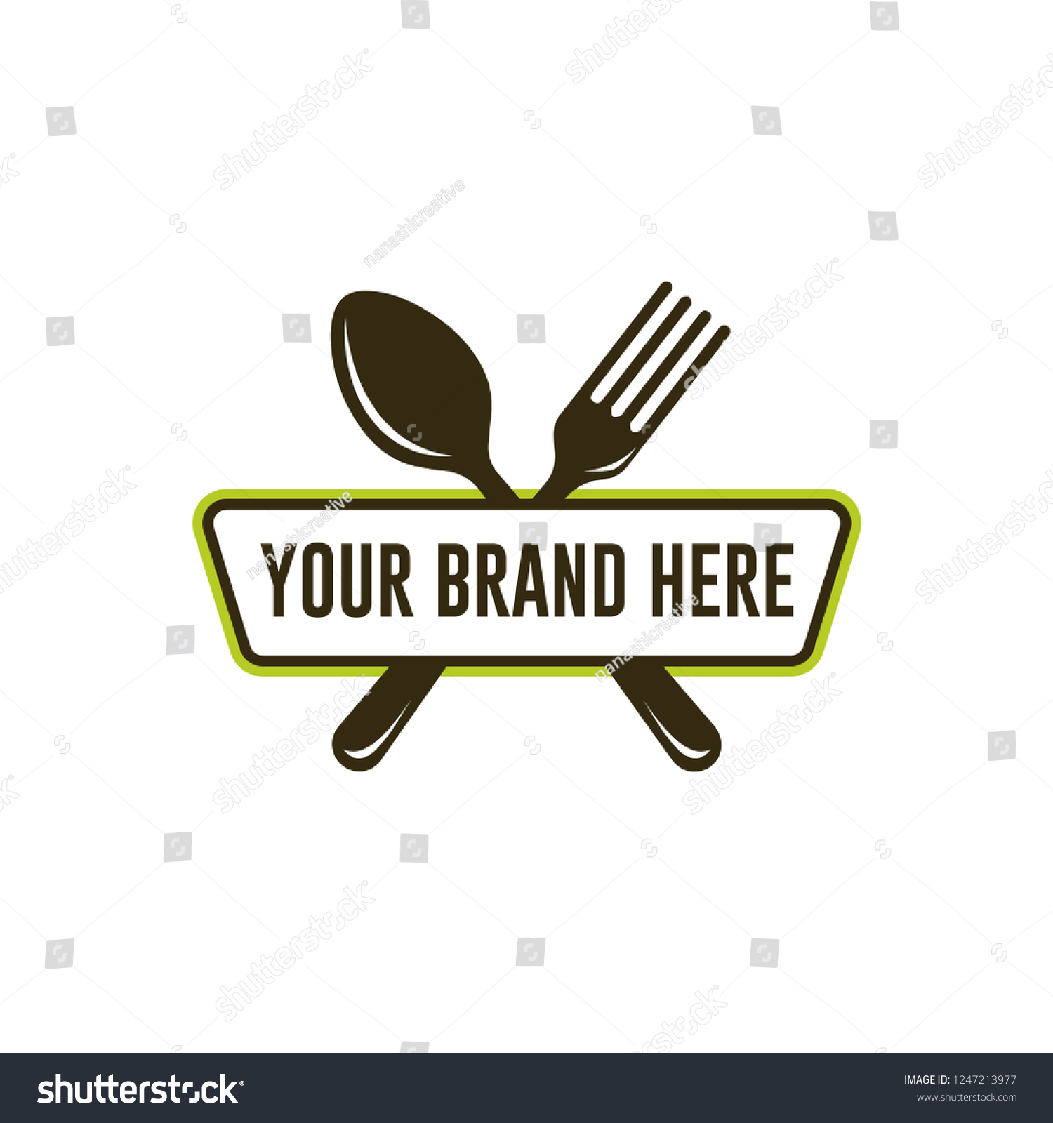 Spoon Fork Restaurant Logo Stock Vector (Royalty Free) 1247213977