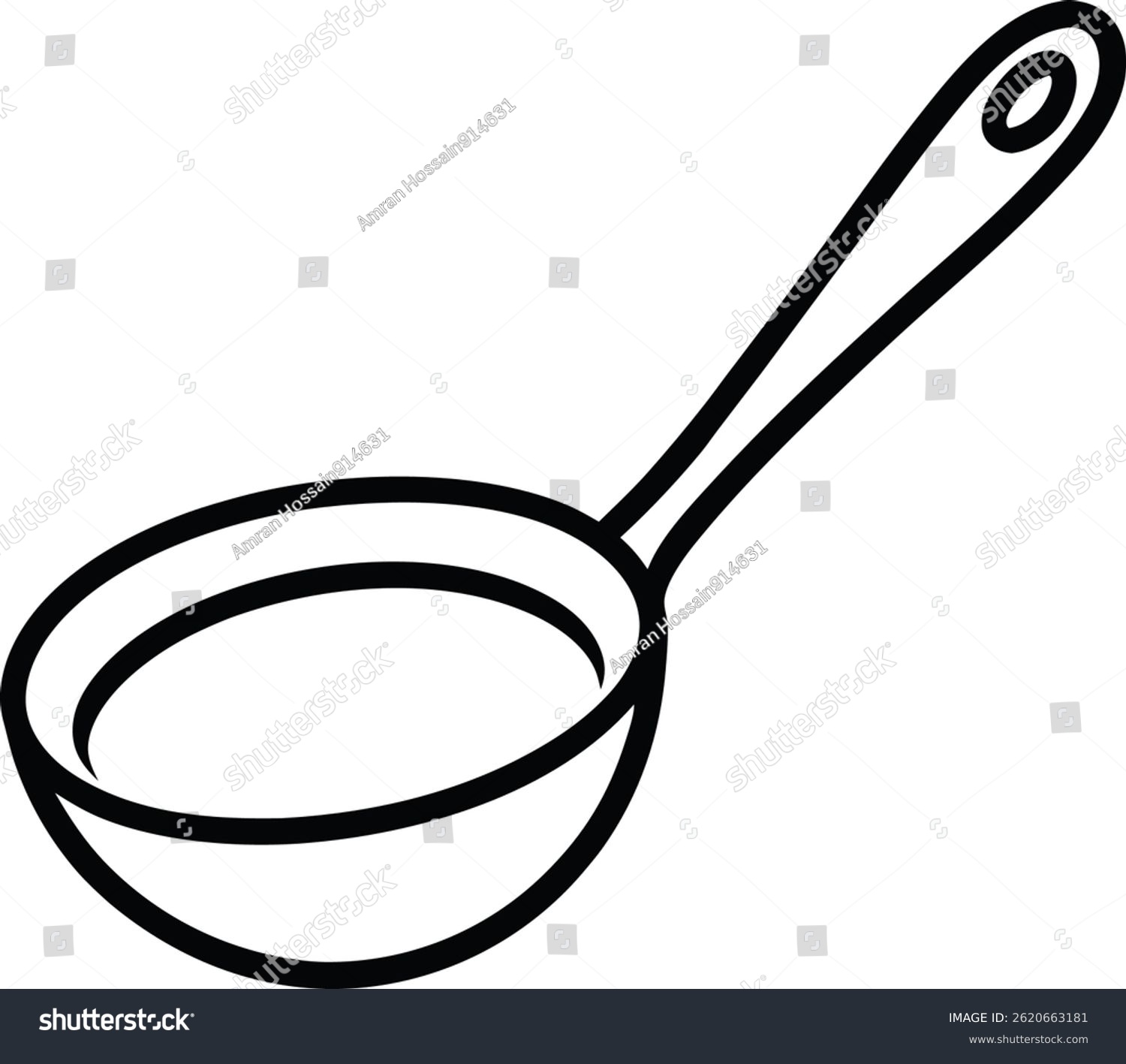 recommend clip art: Spoon Line Art Vector – Minimal Black and White Outline Illustration on White Background