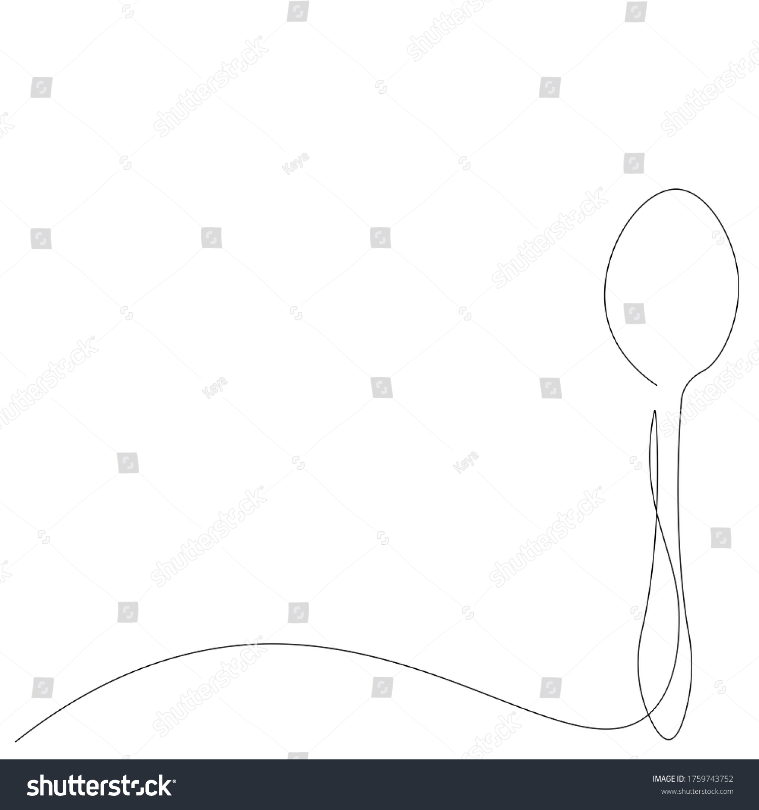 Spoon Silhouette On White Background Vector Stock Vector (Royalty Free