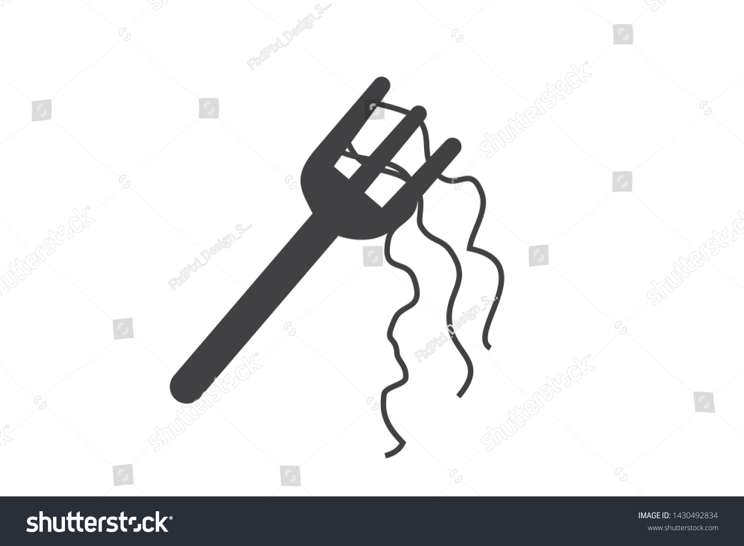 SVG of Spoon with noodles or chow mein icon svg