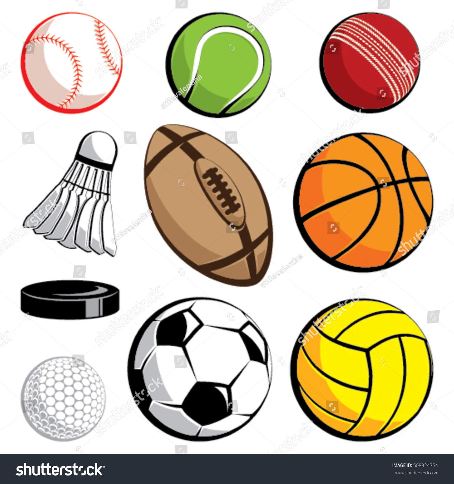 Sport Ball Vector Set Colors On Stock Vector (Royalty Free) 508824754