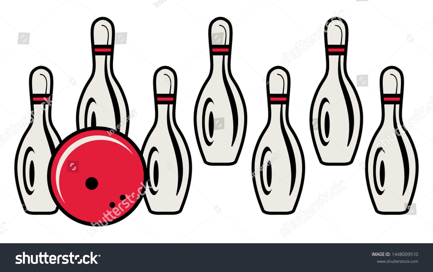 Sport Bowling Pins Ball Vector Illustration Stock Vector (Royalty Free ...