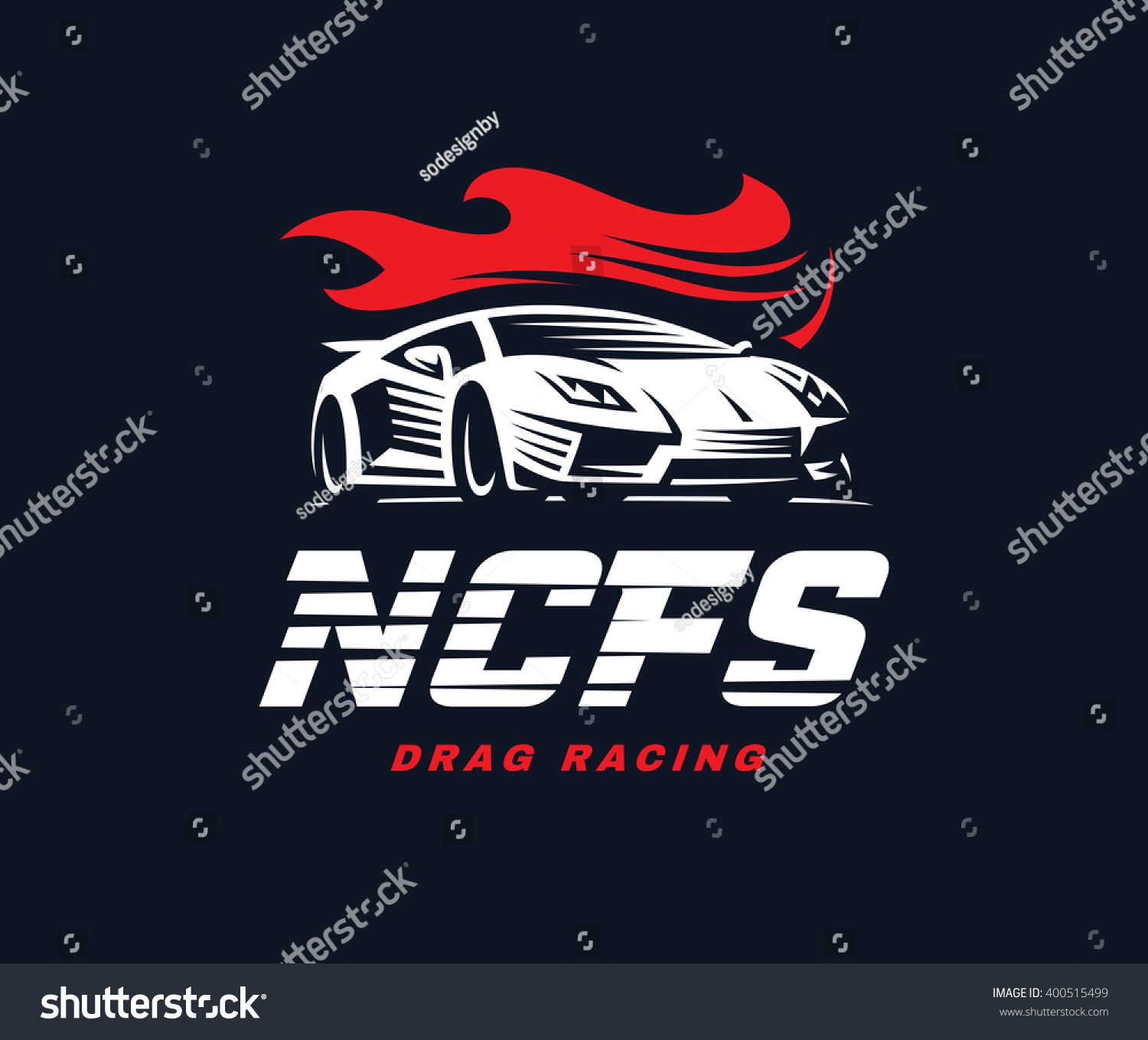 SVG of Sport car logo illustration. Drag racing.  svg