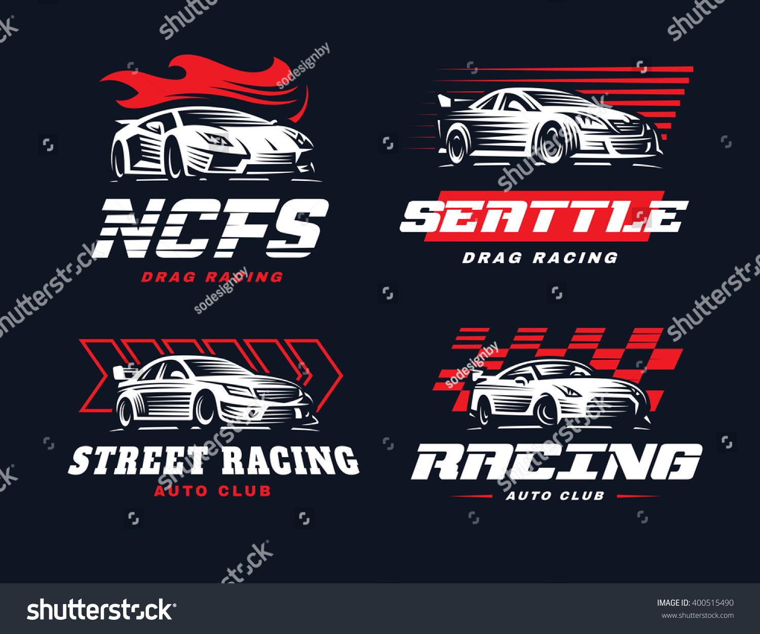 SVG of Sport car logo illustration on dark background. Drag racing.  svg
