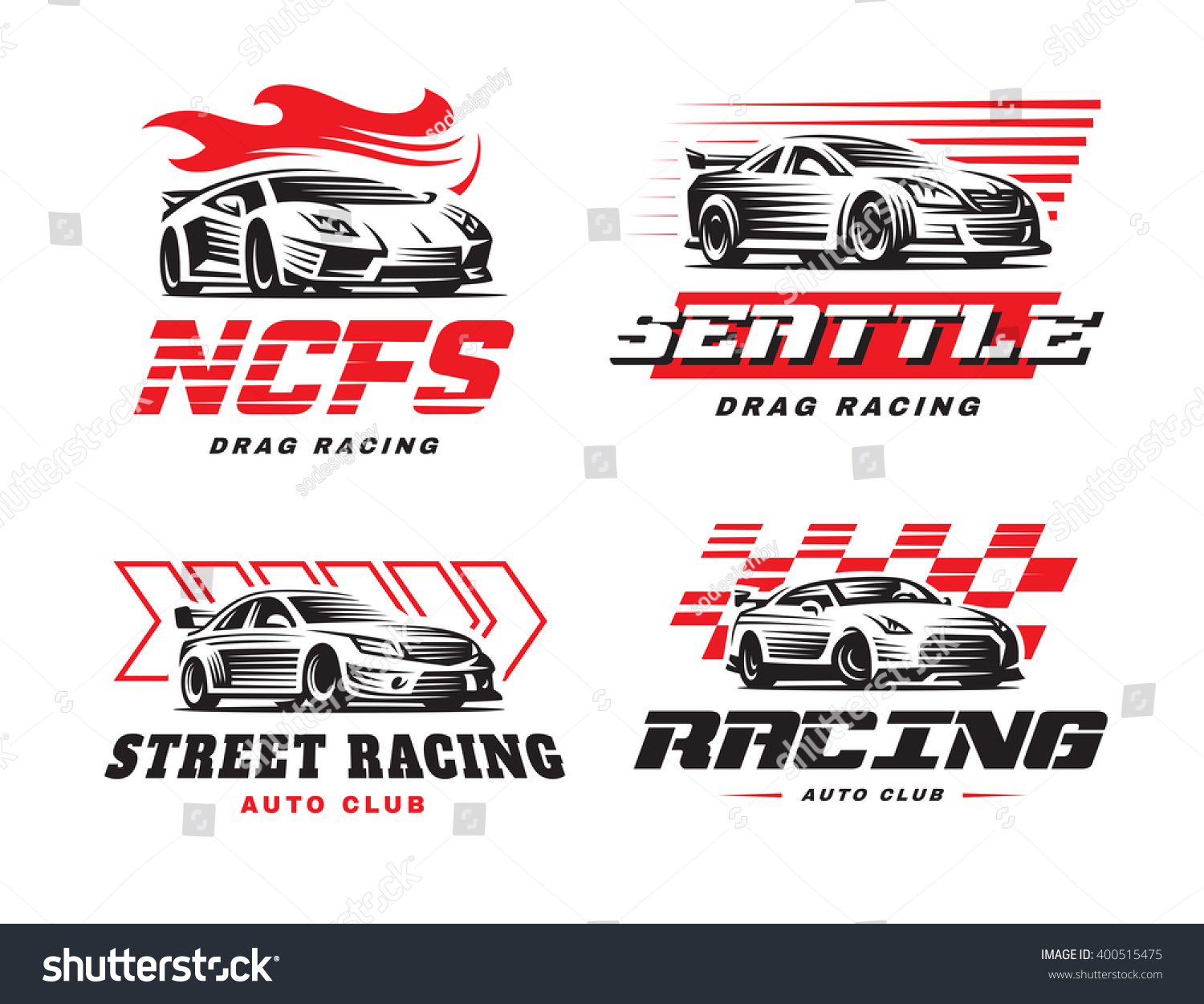SVG of Sport cars logo illustration on white background. Drag racing.  svg