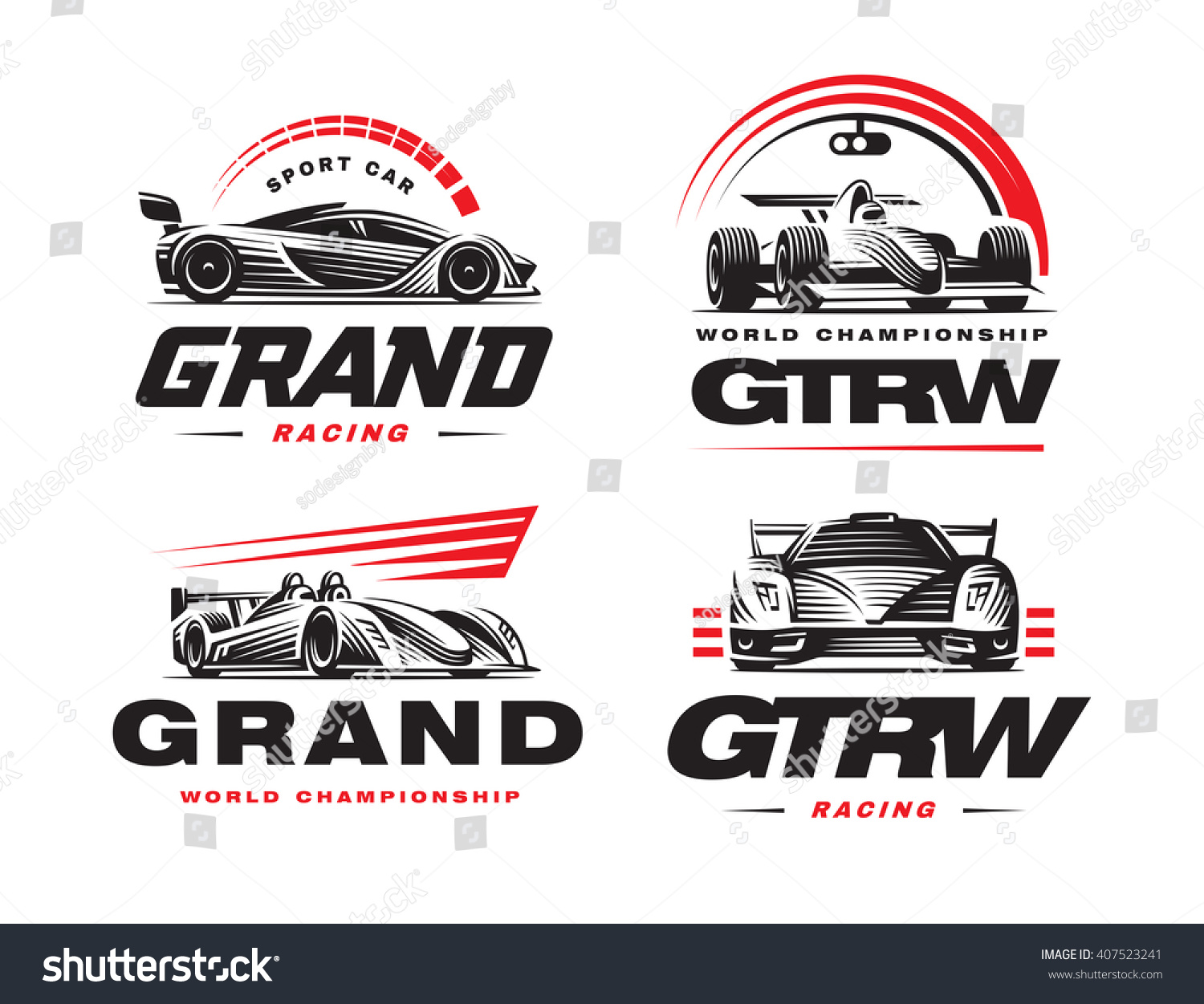 SVG of Sport cars logo set illustration on white background. svg